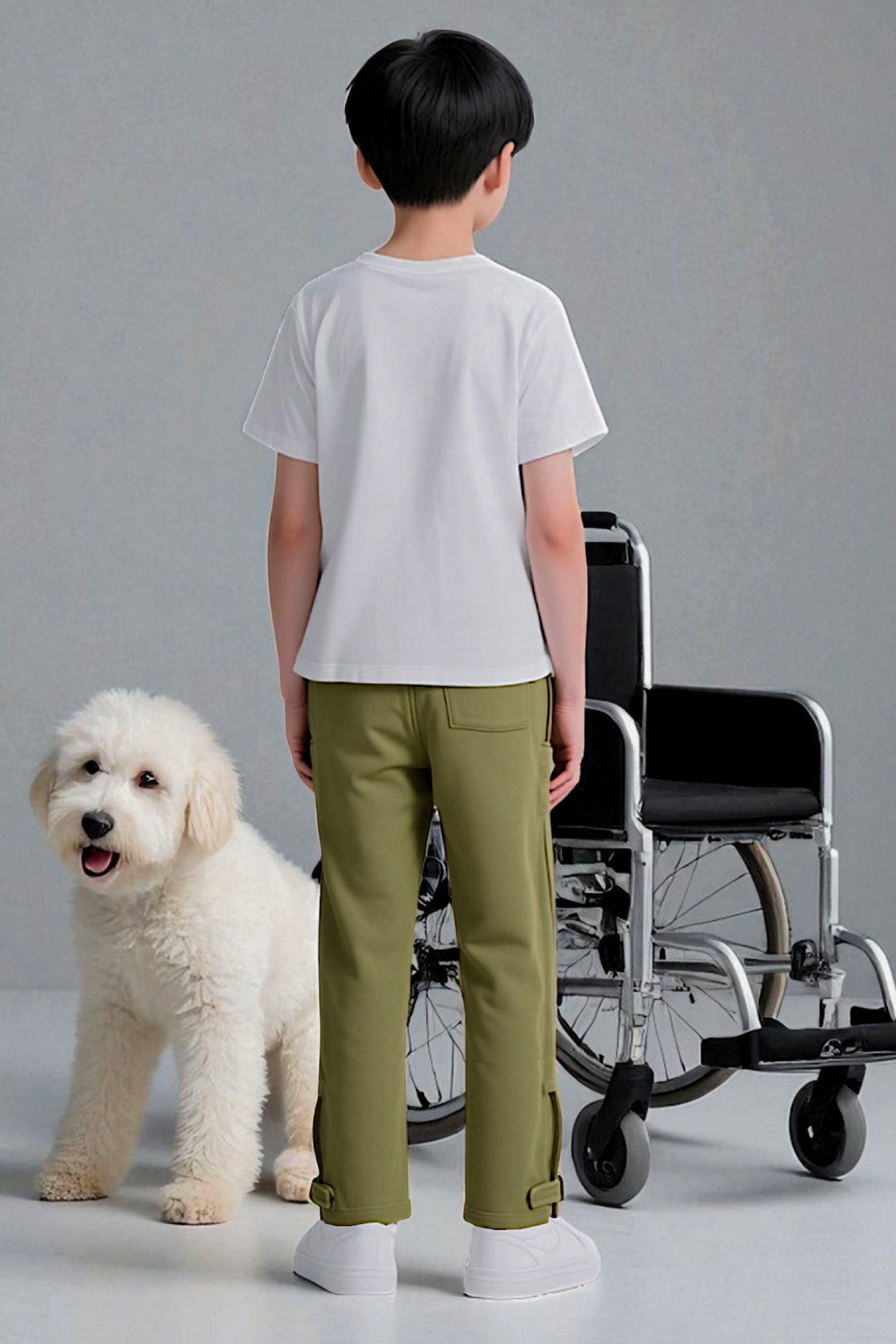 Adaptive Kids Sweatpants: Adjustable Elastic Waist, Zippered Sides for Easy Undressing