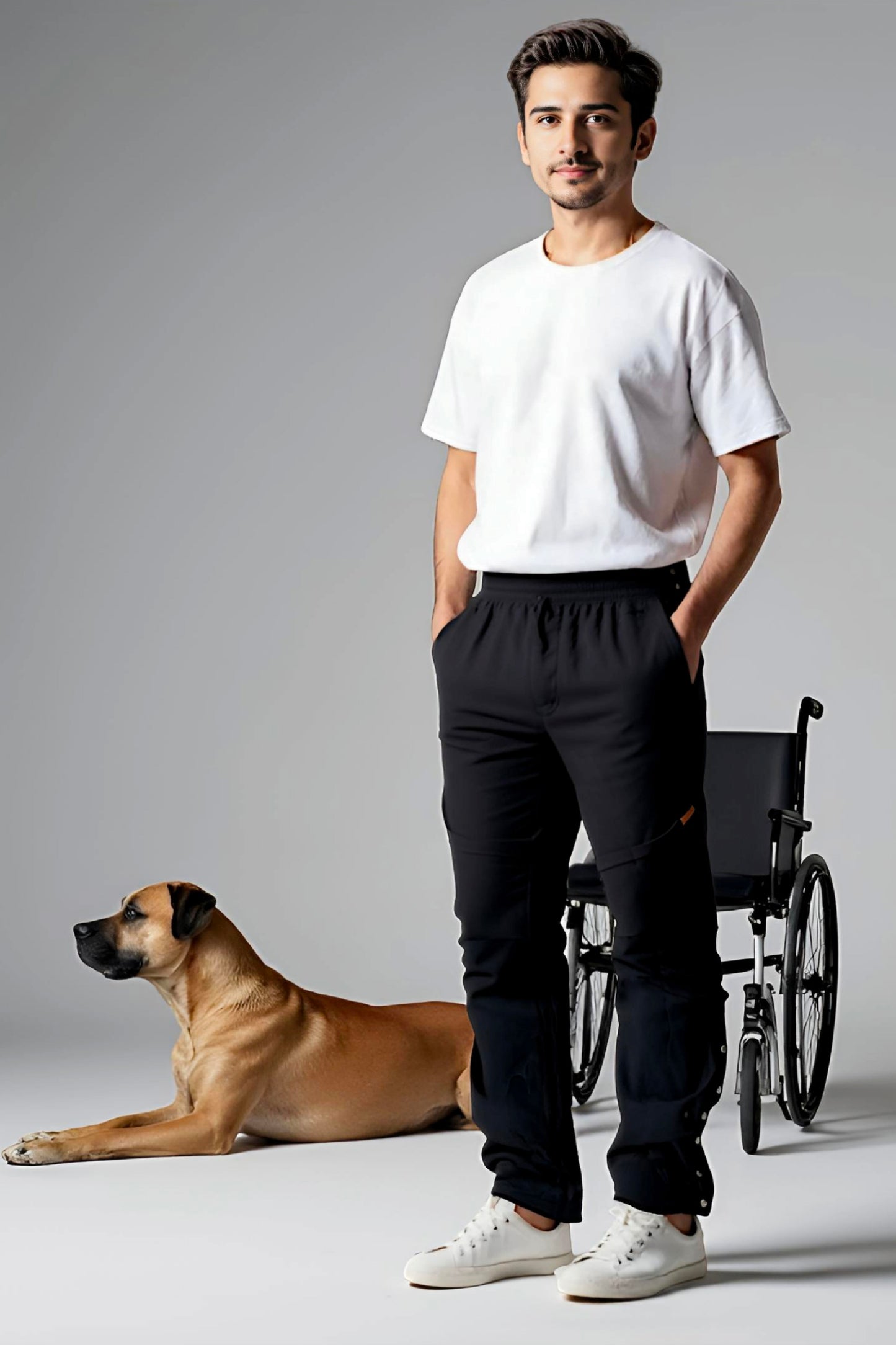 Men's Adaptive Clothing Pant - High-Quality Soft Fabric and Full Waistband Elastic - Side Seam with a Zipper Allows Easy Undressing