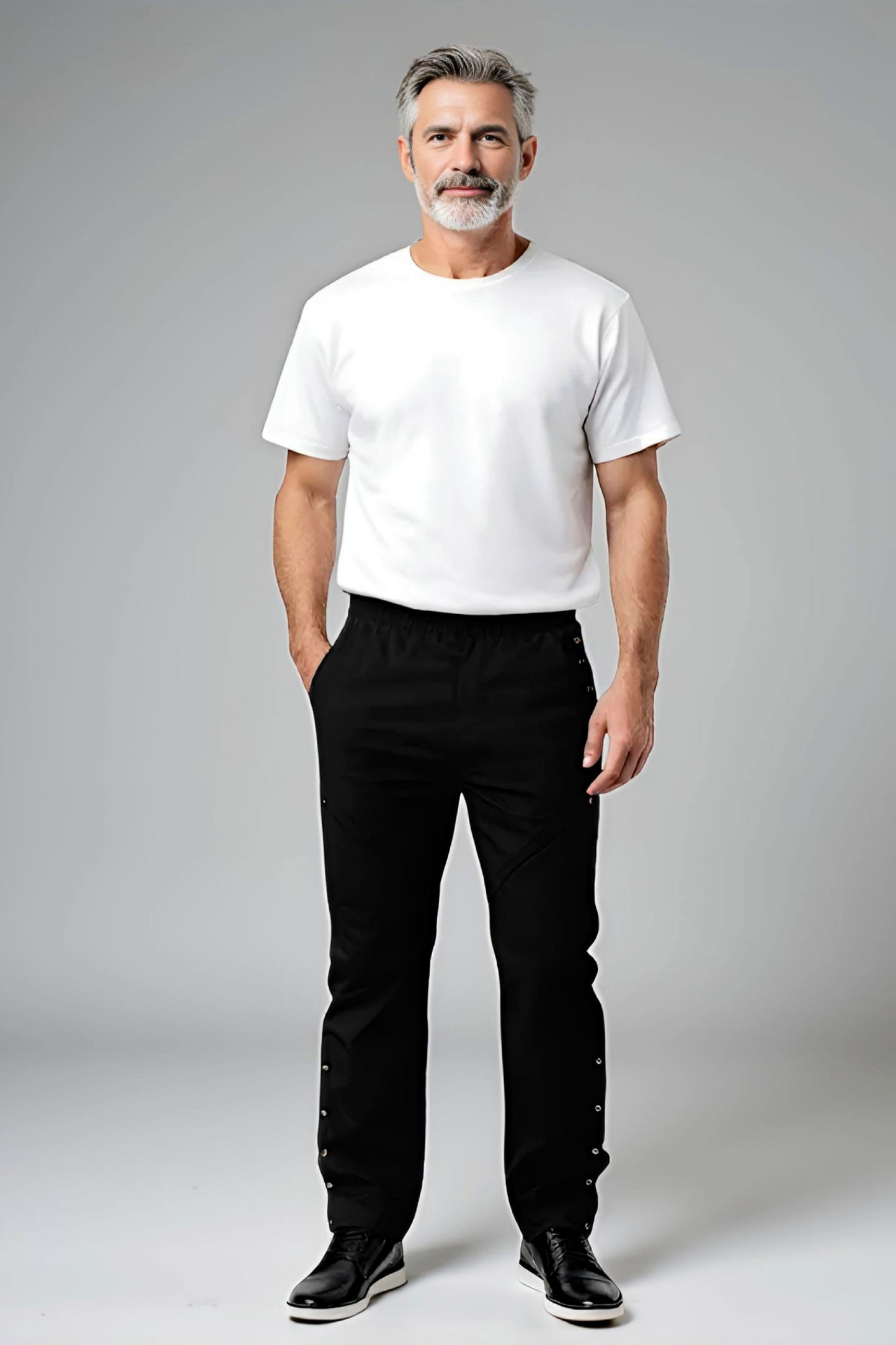 Men's Adaptive Clothing Pant - High-Quality Soft Fabric and Full Waistband Elastic - Side Seam with a Zipper Allows Easy Undressing