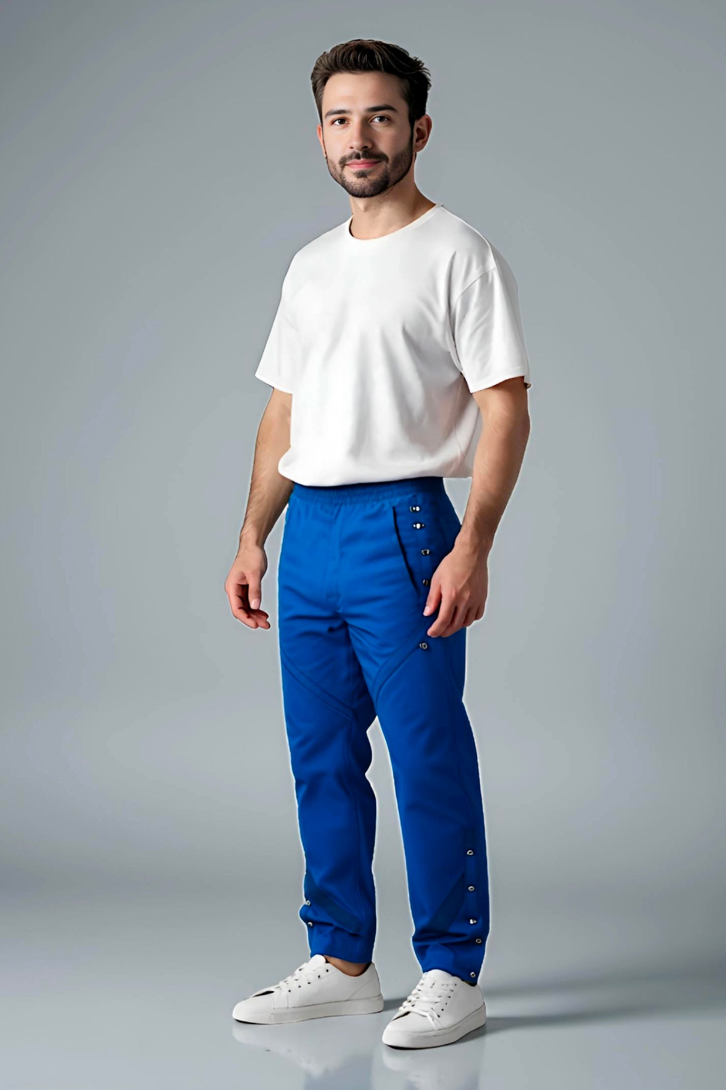 Men's Adaptive Clothing Pant - High-Quality Soft Fabric and Full Waistband Elastic - Side Seam with a Zipper Allows Easy Undressing