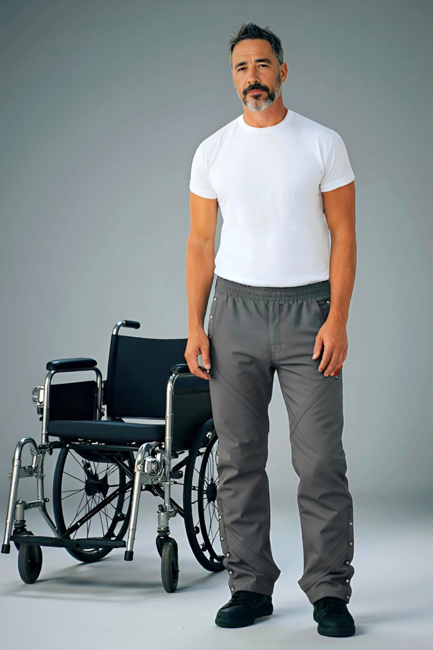Men's Adaptive Clothing Pant - High-Quality Soft Fabric and Full Waistband Elastic - Side Seam with a Zipper Allows Easy Undressing