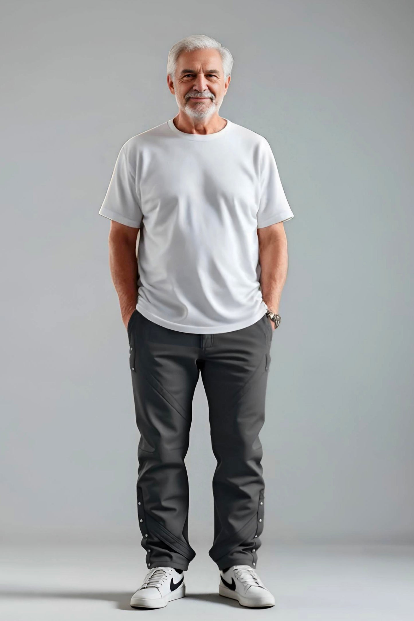 Men's Adaptive Clothing Pant - High-Quality Soft Fabric and Full Waistband Elastic - Side Seam with a Zipper Allows Easy Undressing