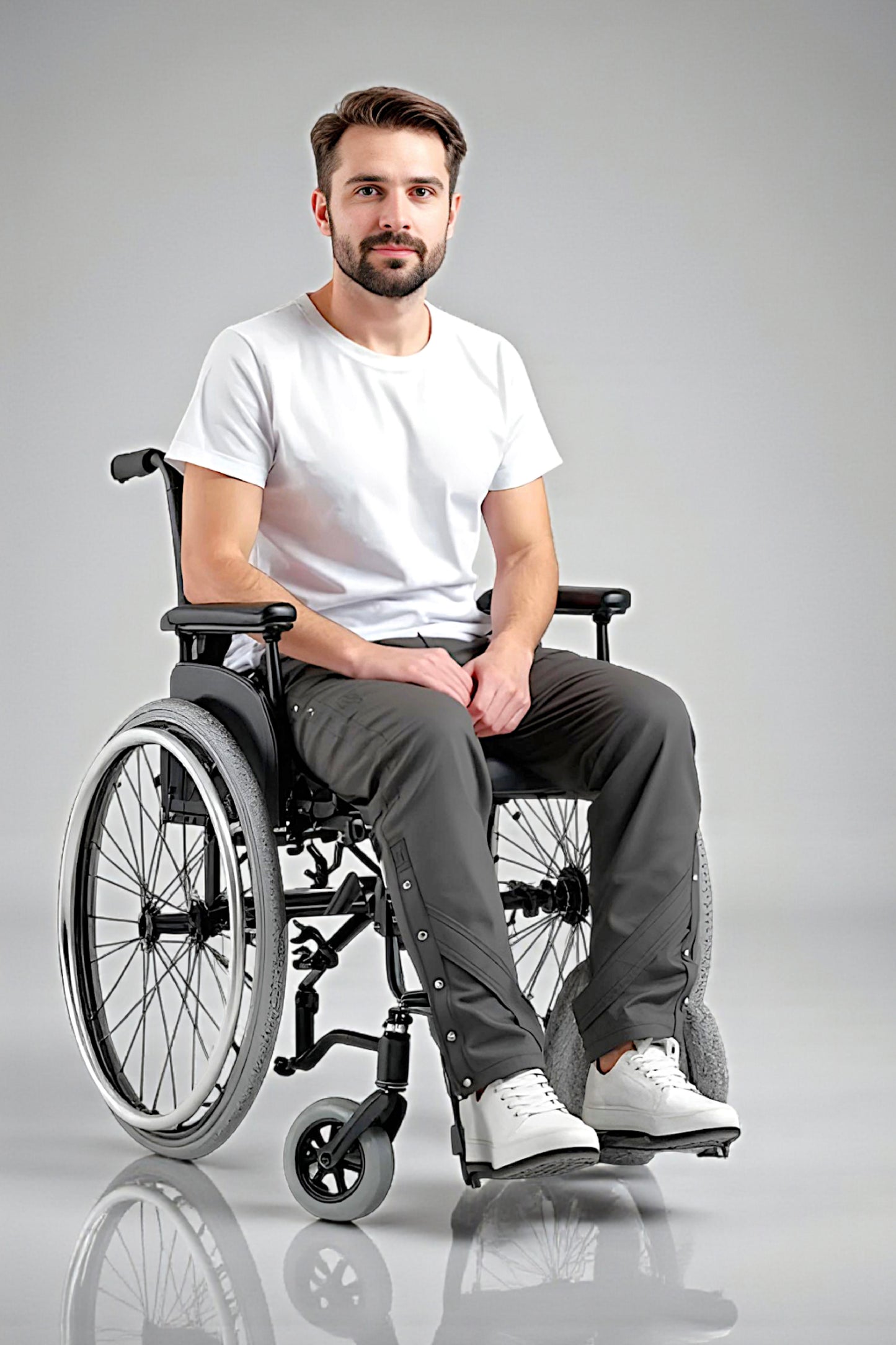 Men's Adaptive Clothing Pant - High-Quality Soft Fabric and Full Waistband Elastic - Side Seam with a Zipper Allows Easy Undressing