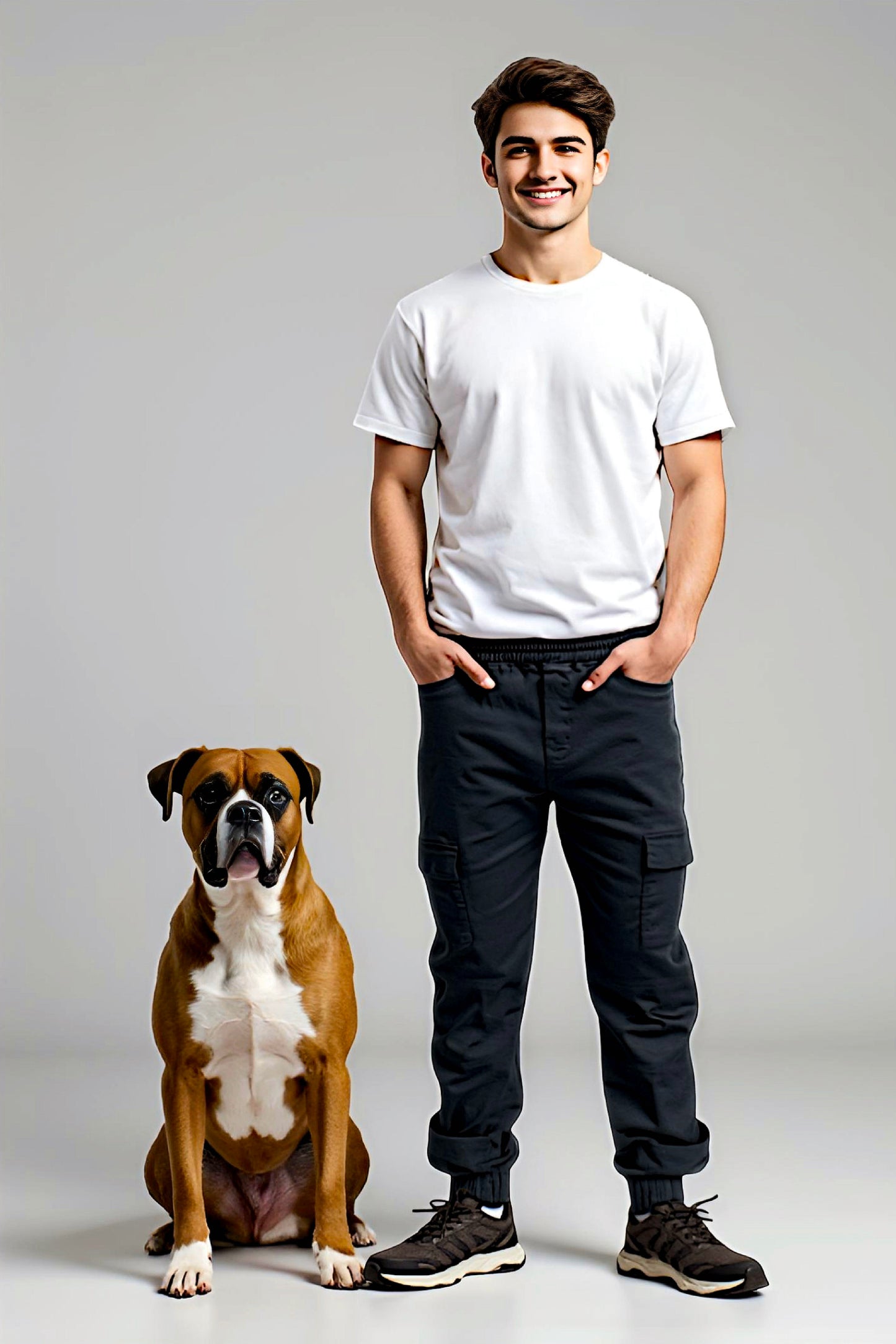 Men's Adaptive Clothing Woven Jogger Pants, Full Waistband Ribbed with Elastic and a Strip, Easy Zipper, Both at the Top and Bottom