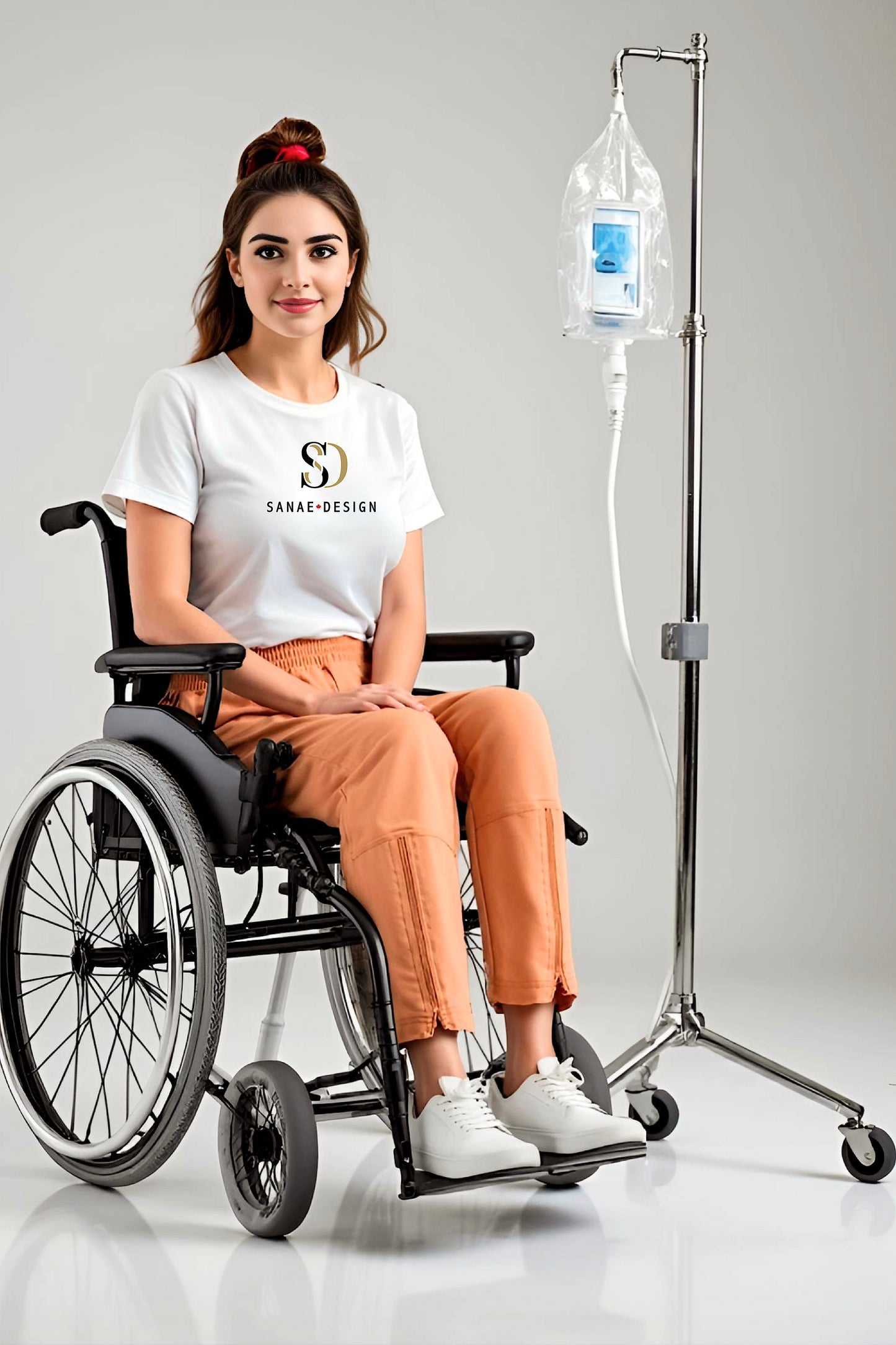 Women's Adaptive Clothing: Stretch Trousers Pant, Full Elastic Waistband, Side Zippers for Easy Undressing