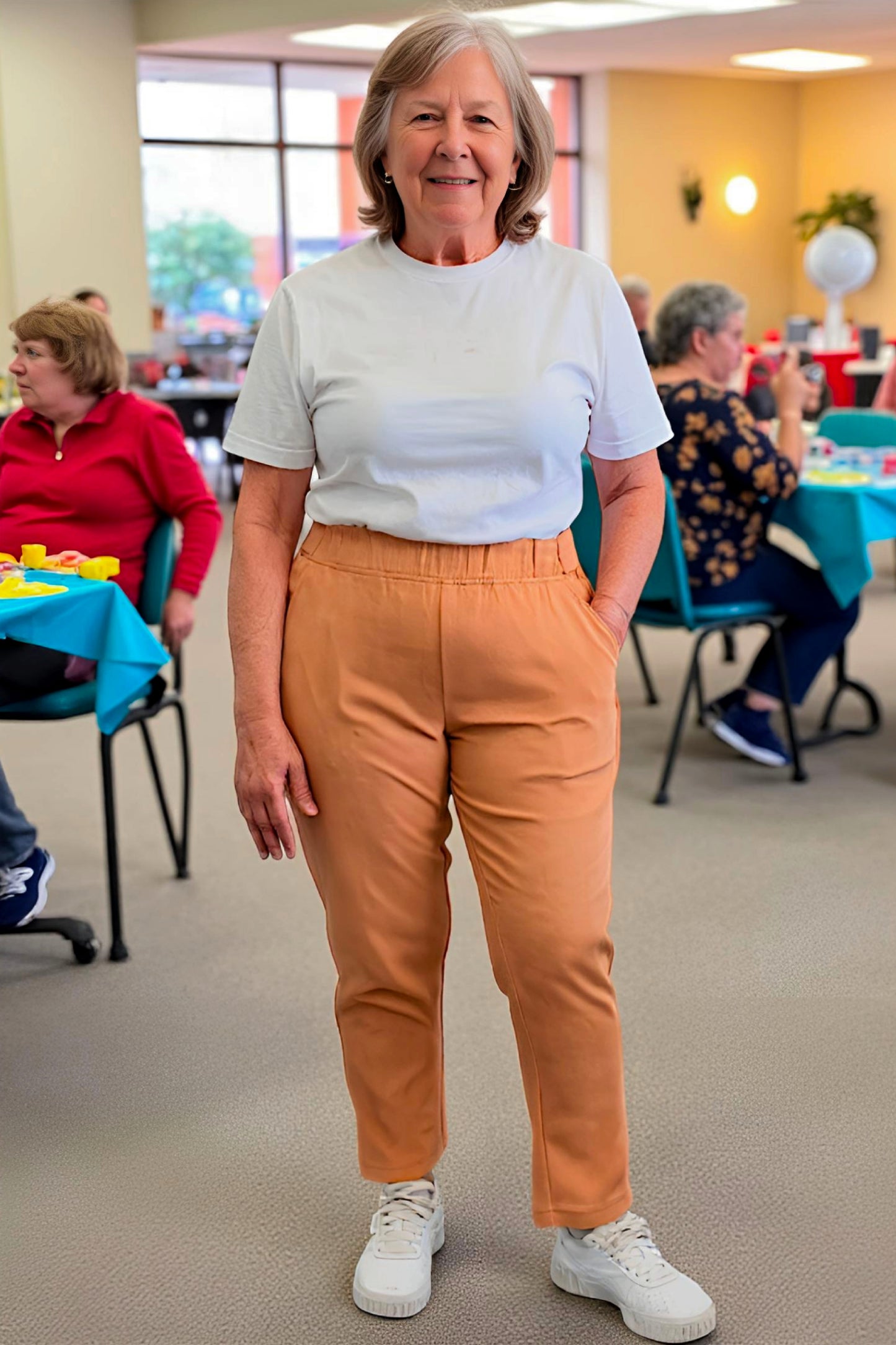 Women's Adaptive Clothing: Stretch Trousers Pant, Elastic Waistband, Side Zipper for Easy Dressing