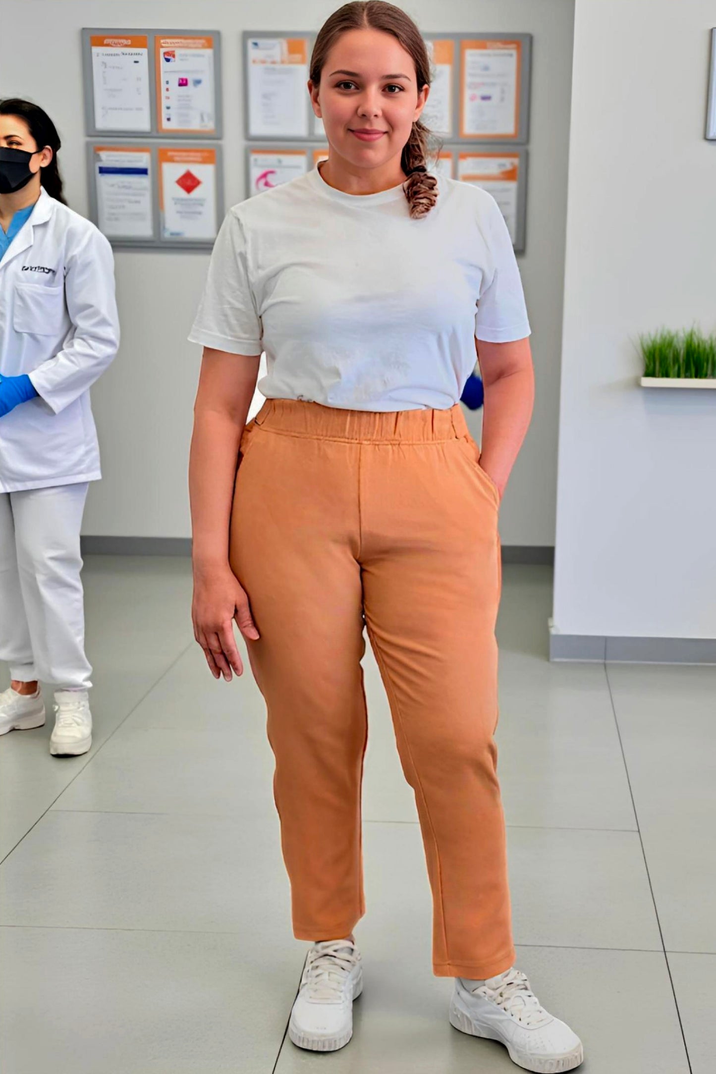 Women's Adaptive Clothing: Stretch Trousers Pant, Elastic Waistband, Side Zipper for Easy Dressing