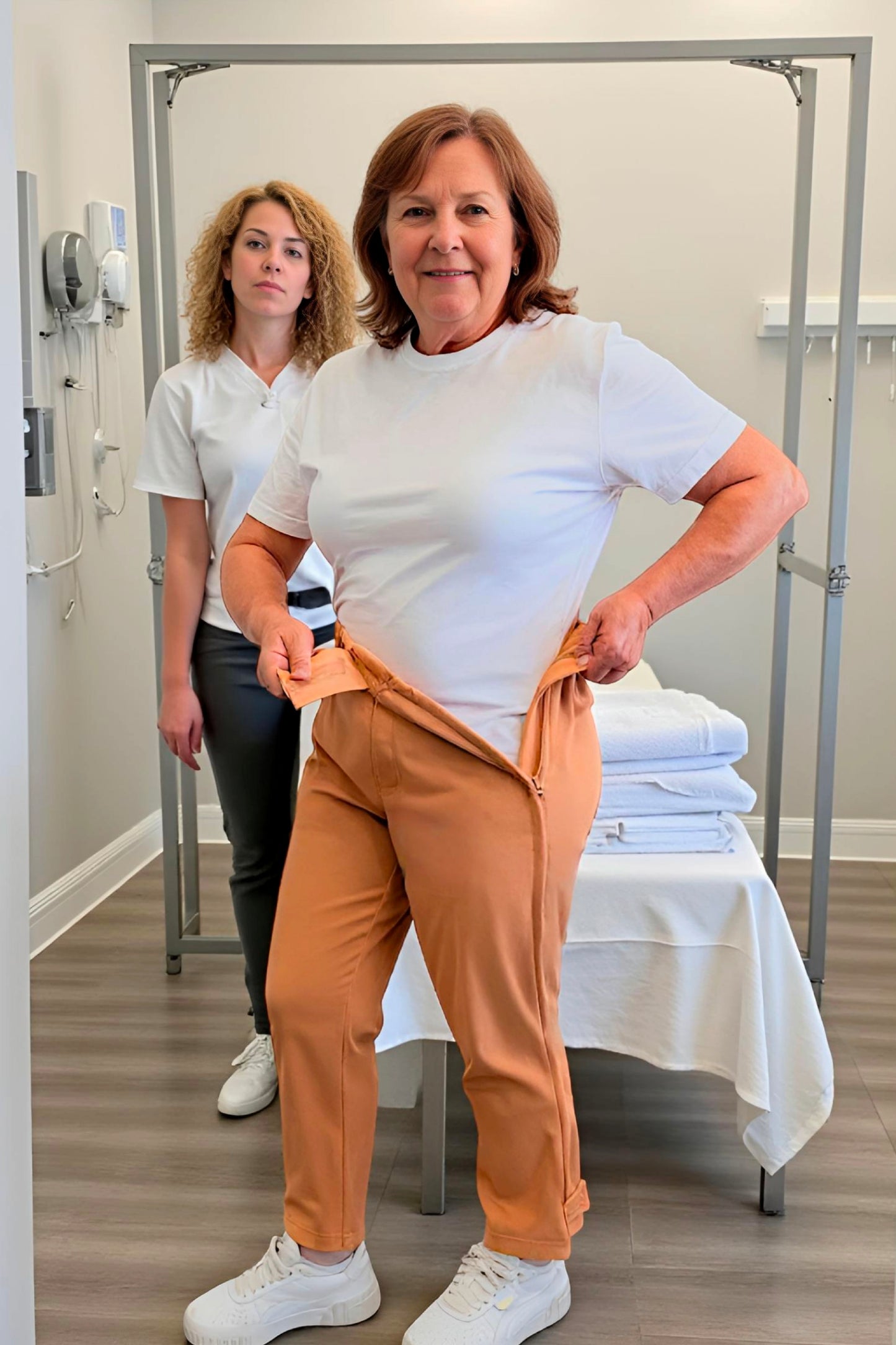 Women's Adaptive Clothing: Stretch Trousers Pant, Elastic Waistband, Side Zipper for Easy Dressing