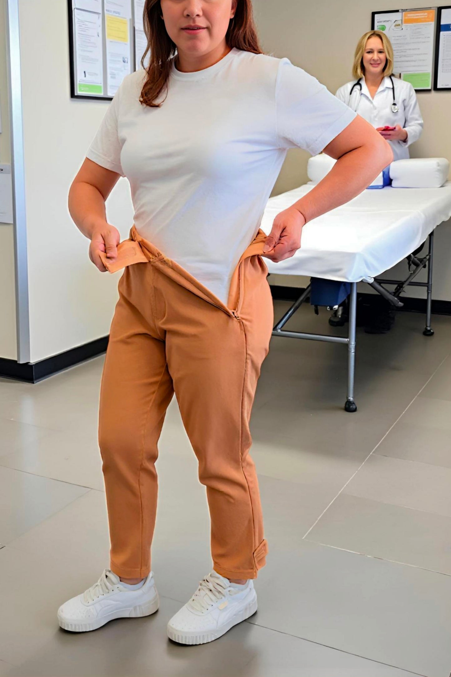 Women's Adaptive Clothing: Stretch Trousers Pant, Elastic Waistband, Side Zipper for Easy Dressing