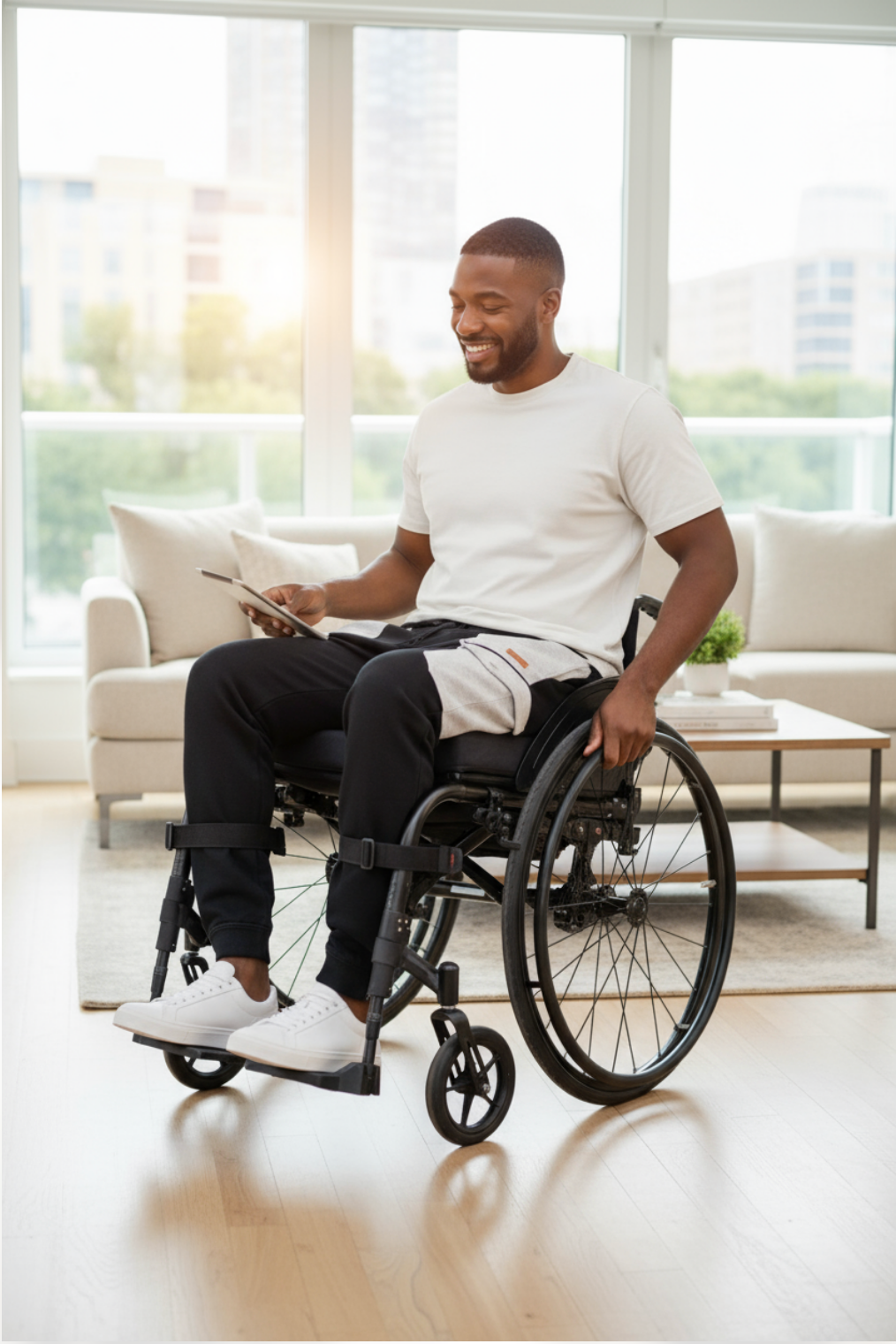 Men's Adaptive Clothing Softest Fleece Sweatpants, Full Waistband Ribbed and Elastic, the Side Seam Zippers at Both Top and Bottom