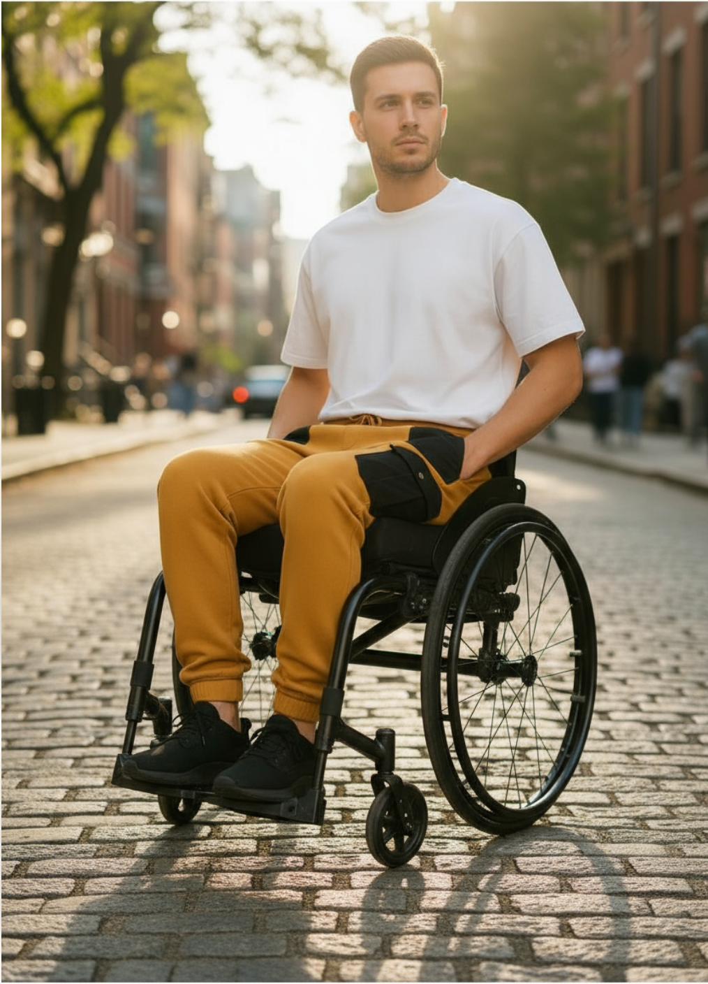 Men's Adaptive Clothing Softest Fleece Sweatpants, Full Waistband Ribbed and Elastic, the Side Seam Zippers at Both Top and Bottom
