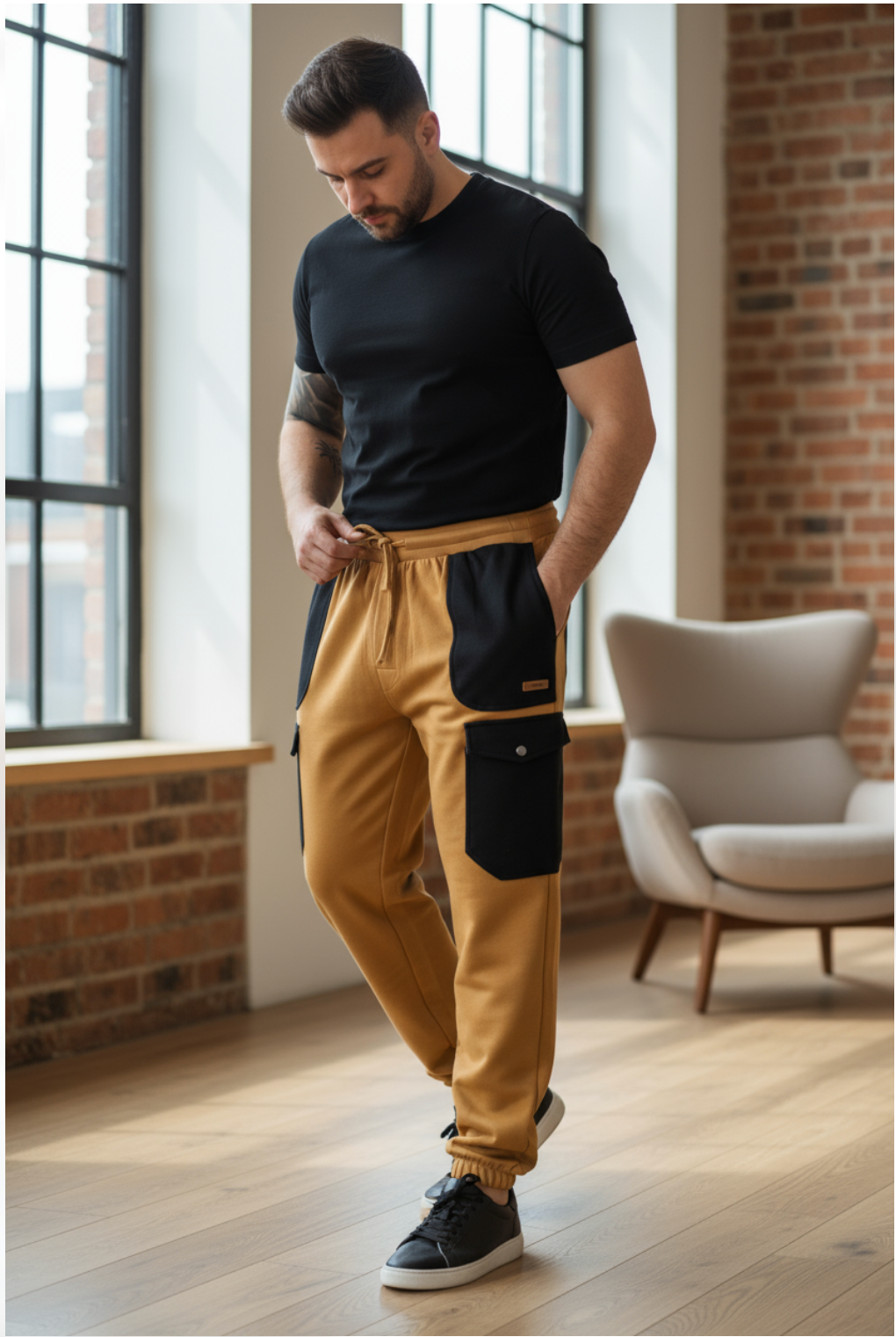 Men's Adaptive Clothing Softest Fleece Sweatpants, Full Waistband Ribbed and Elastic, the Side Seam Zippers at Both Top and Bottom