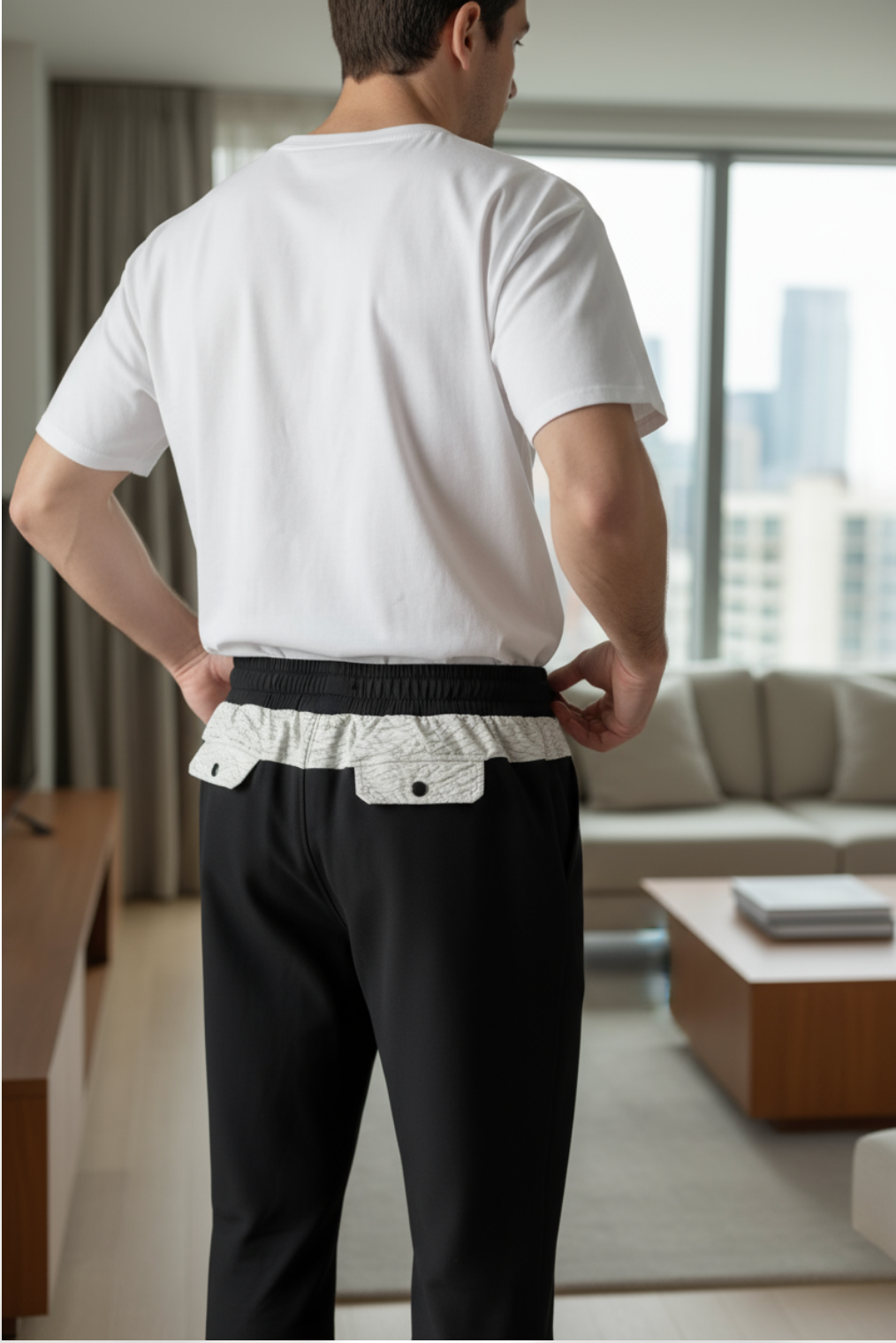 Men's Adaptive Clothing Softest Fleece Sweatpants, Full Waistband Ribbed and Elastic, the Side Seam Zippers at Both Top and Bottom