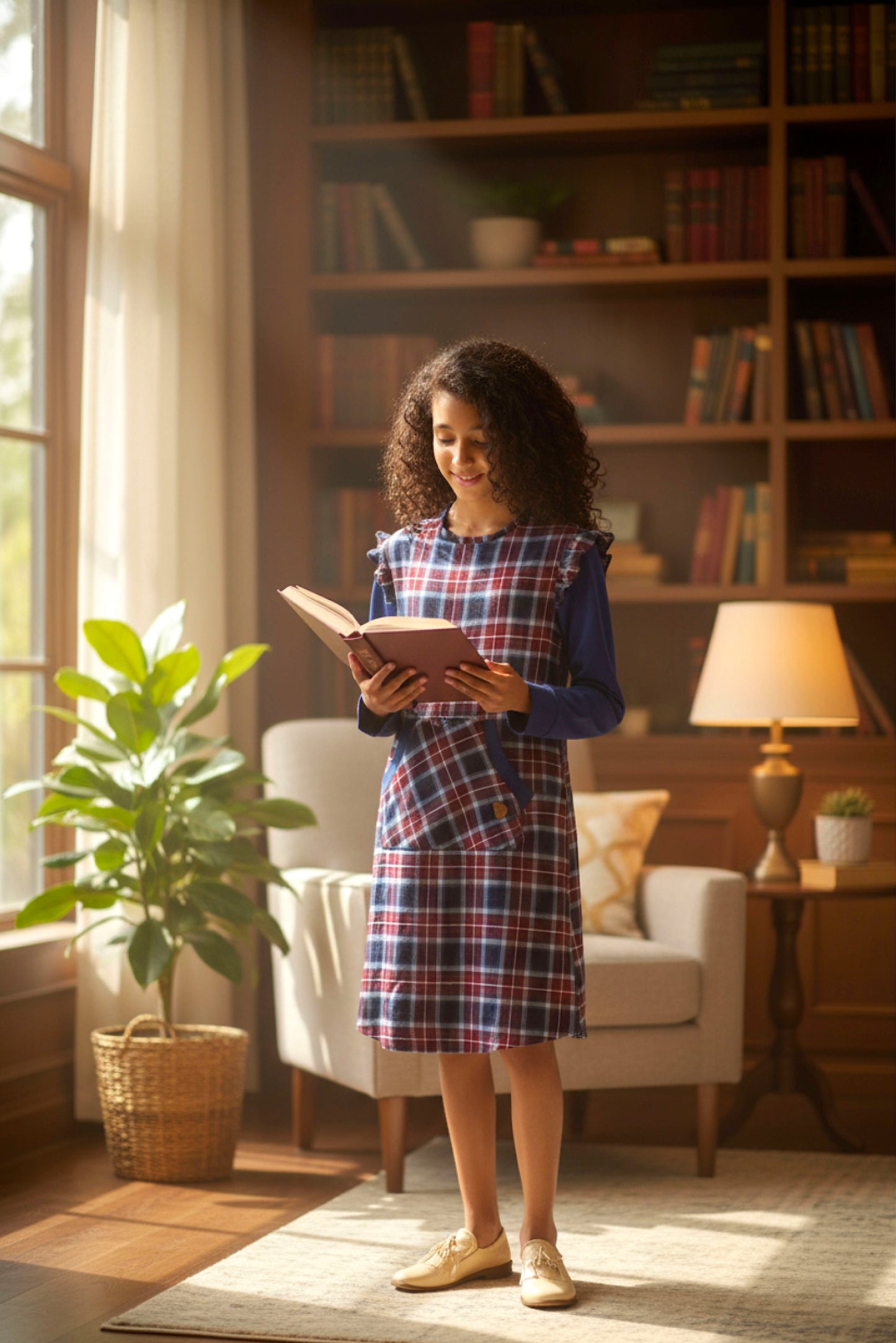 Adaptive Kids Stretch Dress: Back Zipper, Cargo Pocket, Easy-Undressing Sleeves