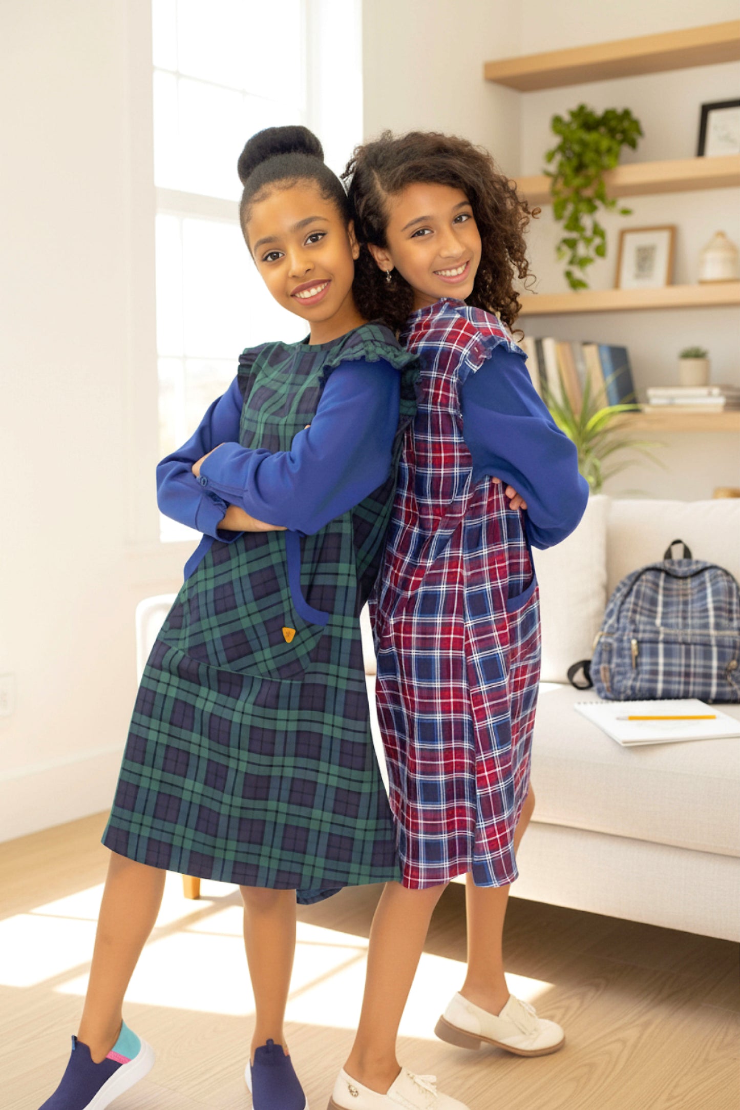 Adaptive Kids Stretch Dress: Back Zipper, Cargo Pocket, Easy-Undressing Sleeves