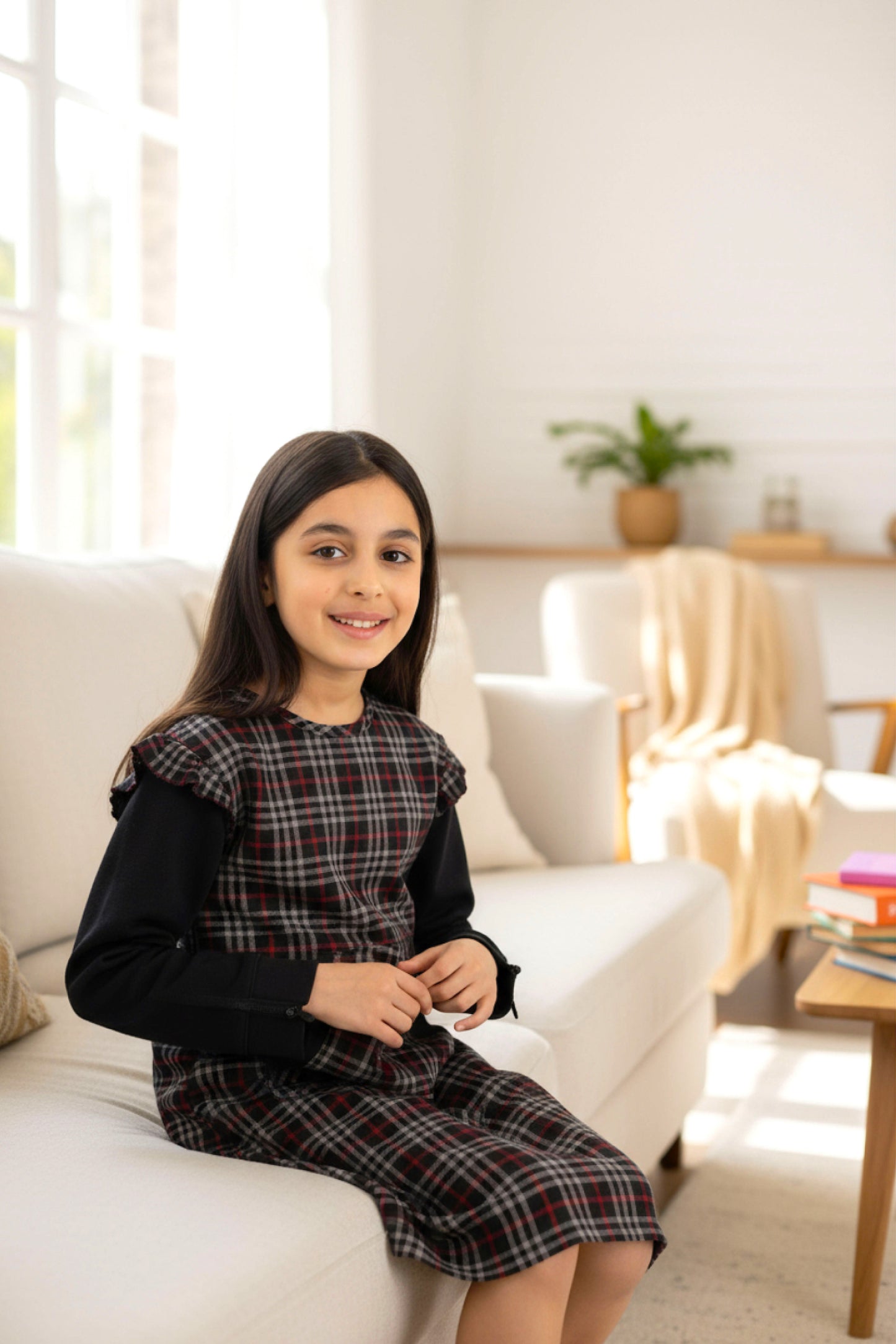 Adaptive Kids Stretch Dress: Back Zipper, Cargo Pocket, Easy-Undressing Sleeves