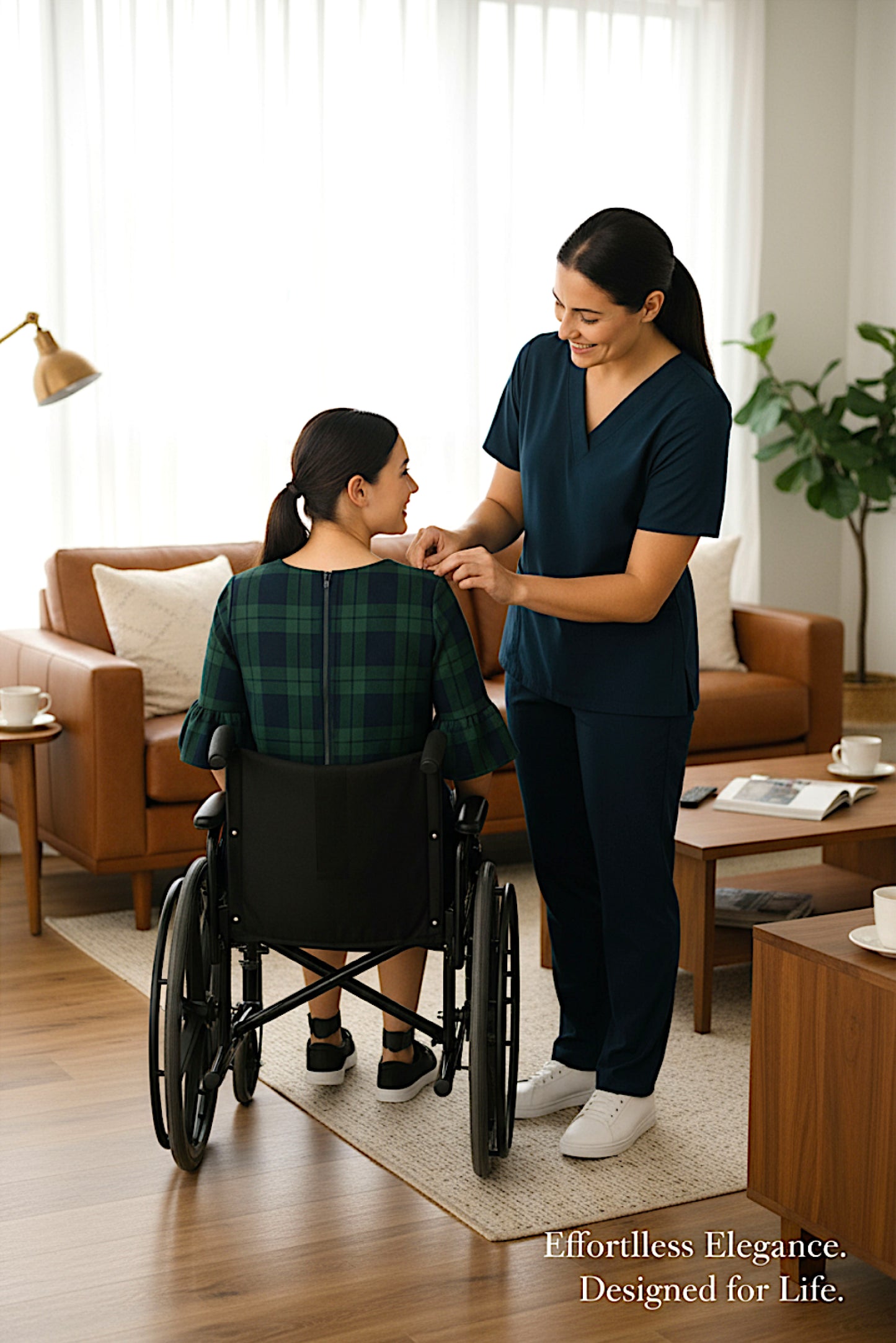 Kids Adaptive Stretch Woven Dress, Back Zipper & Sleeve Easy Undressing