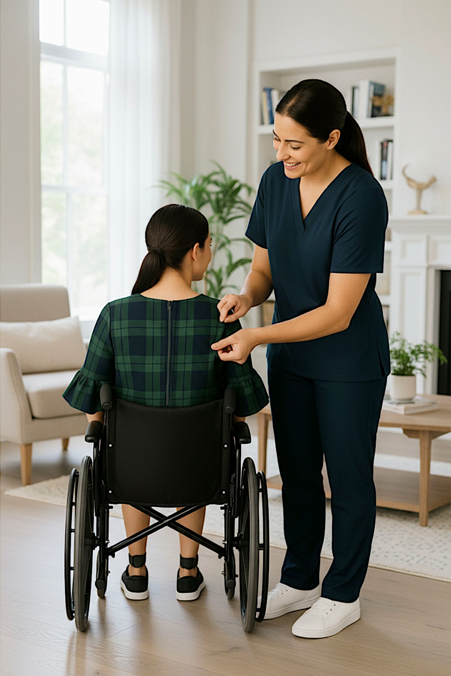 Kids Adaptive Stretch Woven Dress, Back Zipper & Sleeve Easy Undressing