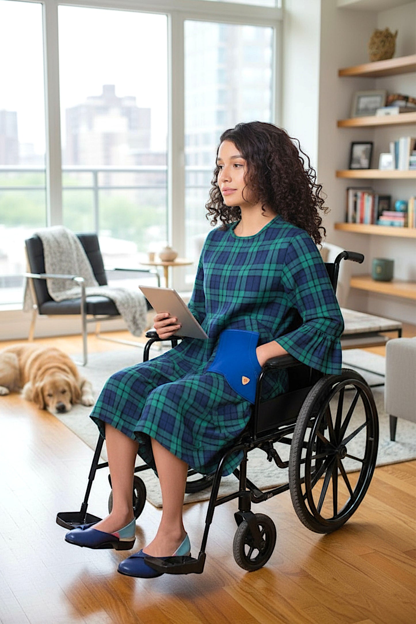 Kids Adaptive Stretch Woven Dress, Back Zipper & Sleeve Easy Undressing