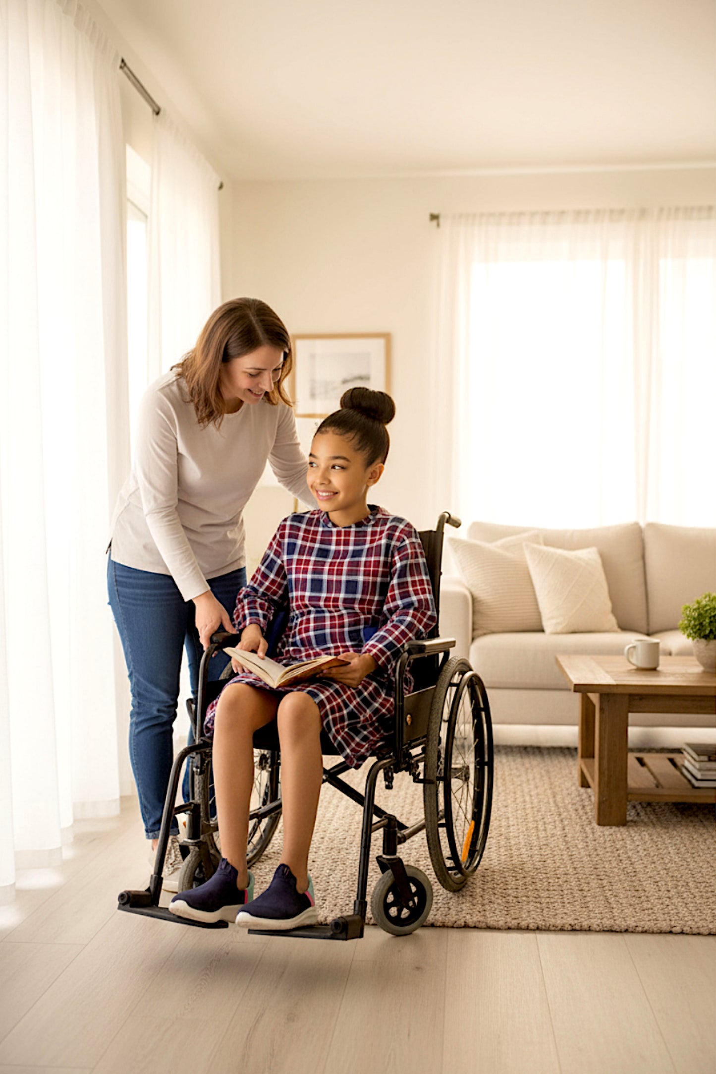 Kids Adaptive Stretch Woven Dress, Back Zipper & Sleeve Easy Undressing