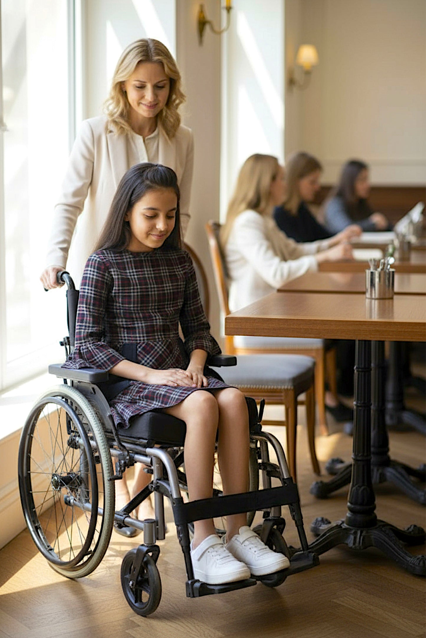 Kids Adaptive Stretch Woven Dress, Back Zipper & Sleeve Easy Undressing