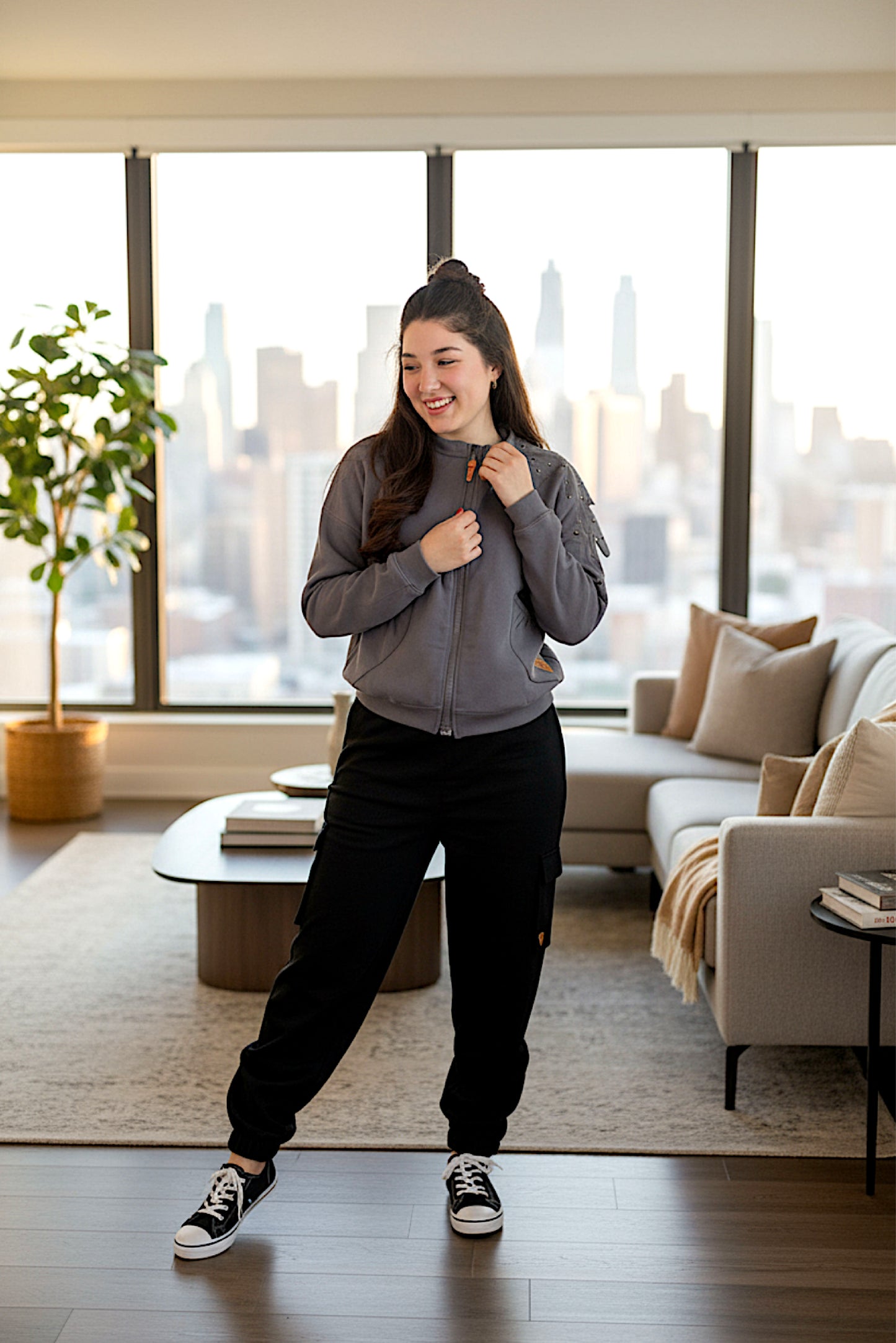 Adaptive Kids Dolman Sleeve Sweatshirt, with Magnetic Zipper & Sleeve Easy Undressing