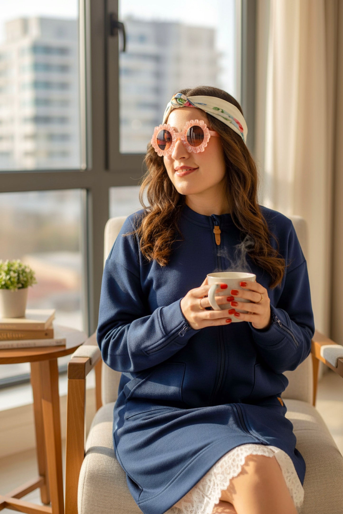 Adaptive Kids Sweatshirt Dress with Full Front Zipper and Easy-Undressing Sleeves