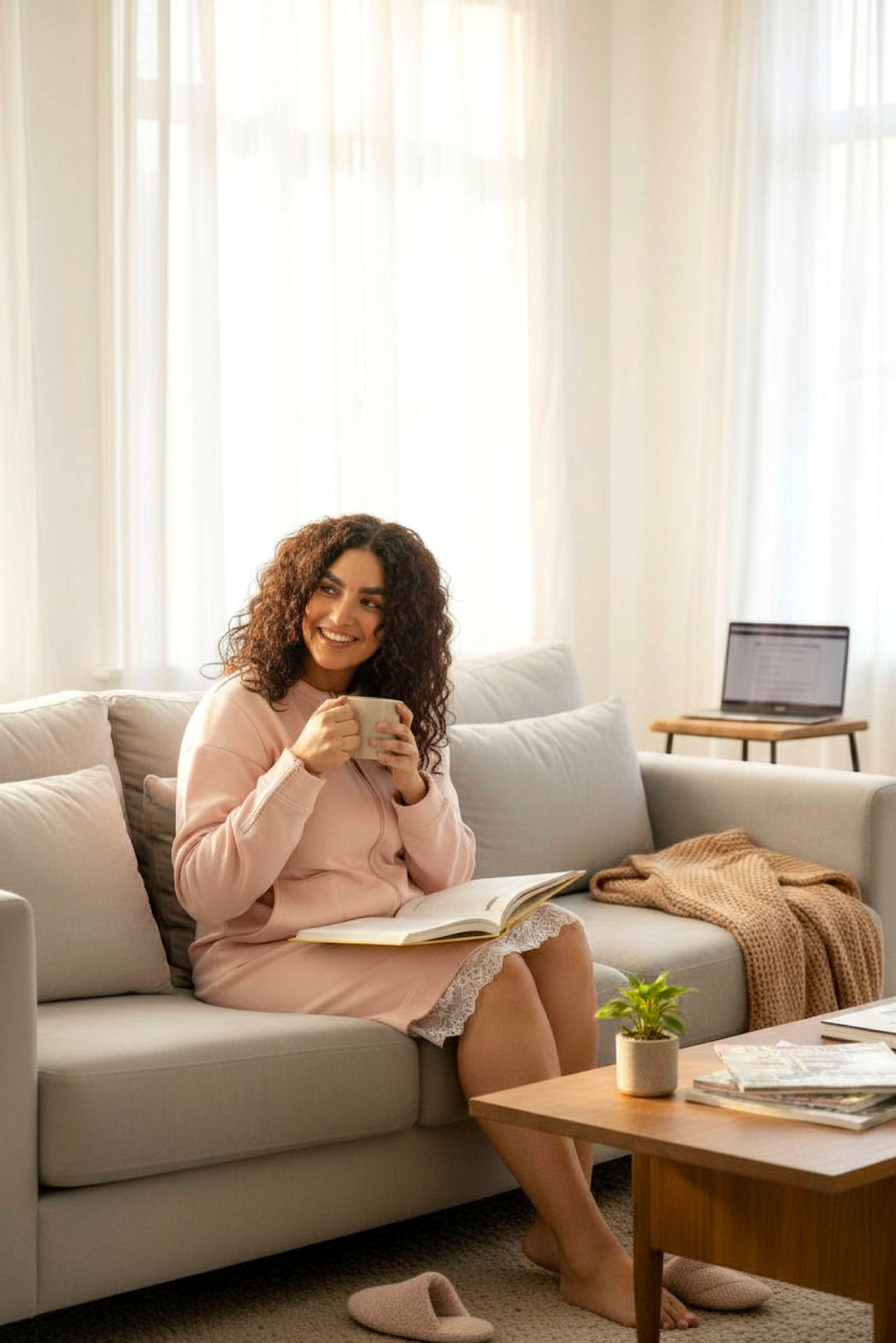 Adaptive Kids Sweatshirt Dress with Full Front Zipper and Easy-Undressing Sleeves