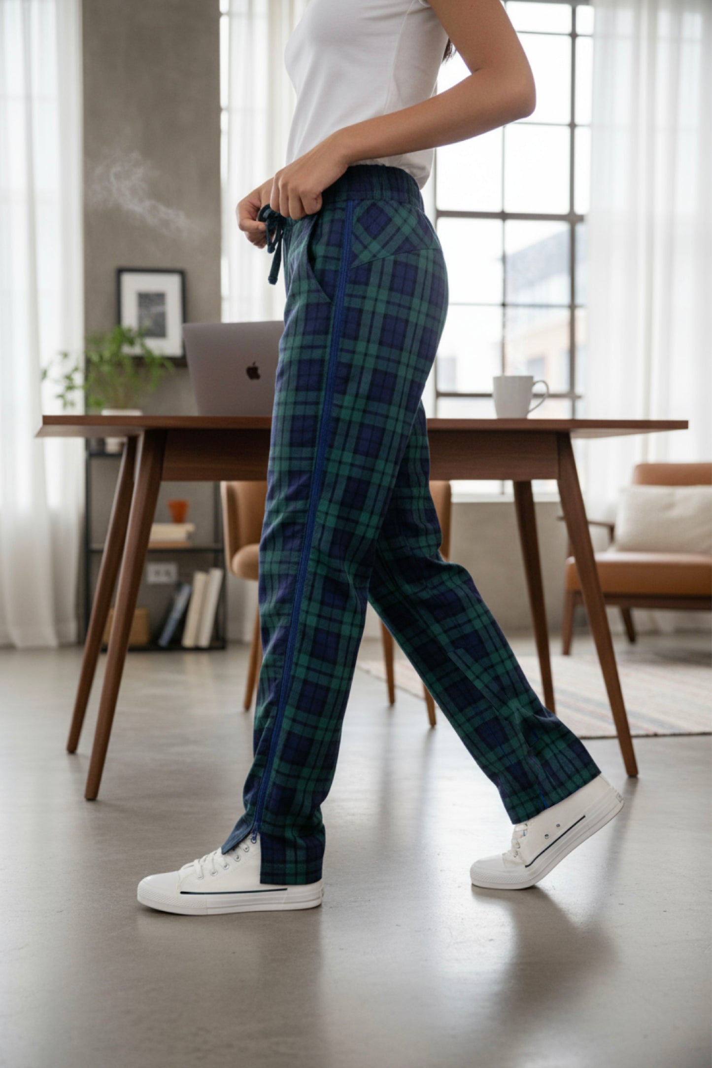 Adaptive Kids Stretch Pants: Elastic Waistband, Full Side Zipper for Easy Undressing