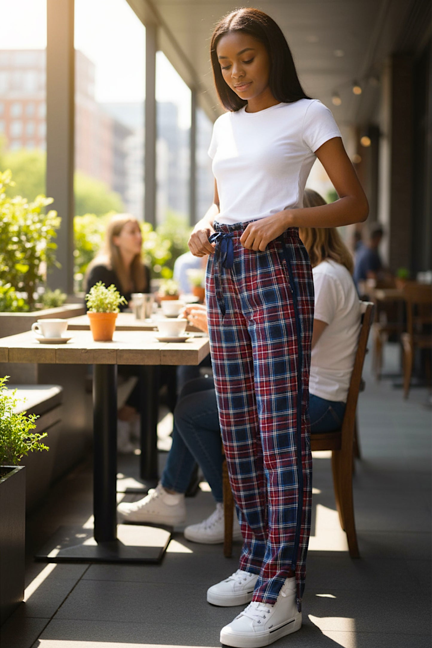 Adaptive Kids Stretch Pants: Elastic Waistband, Full Side Zipper for Easy Undressing