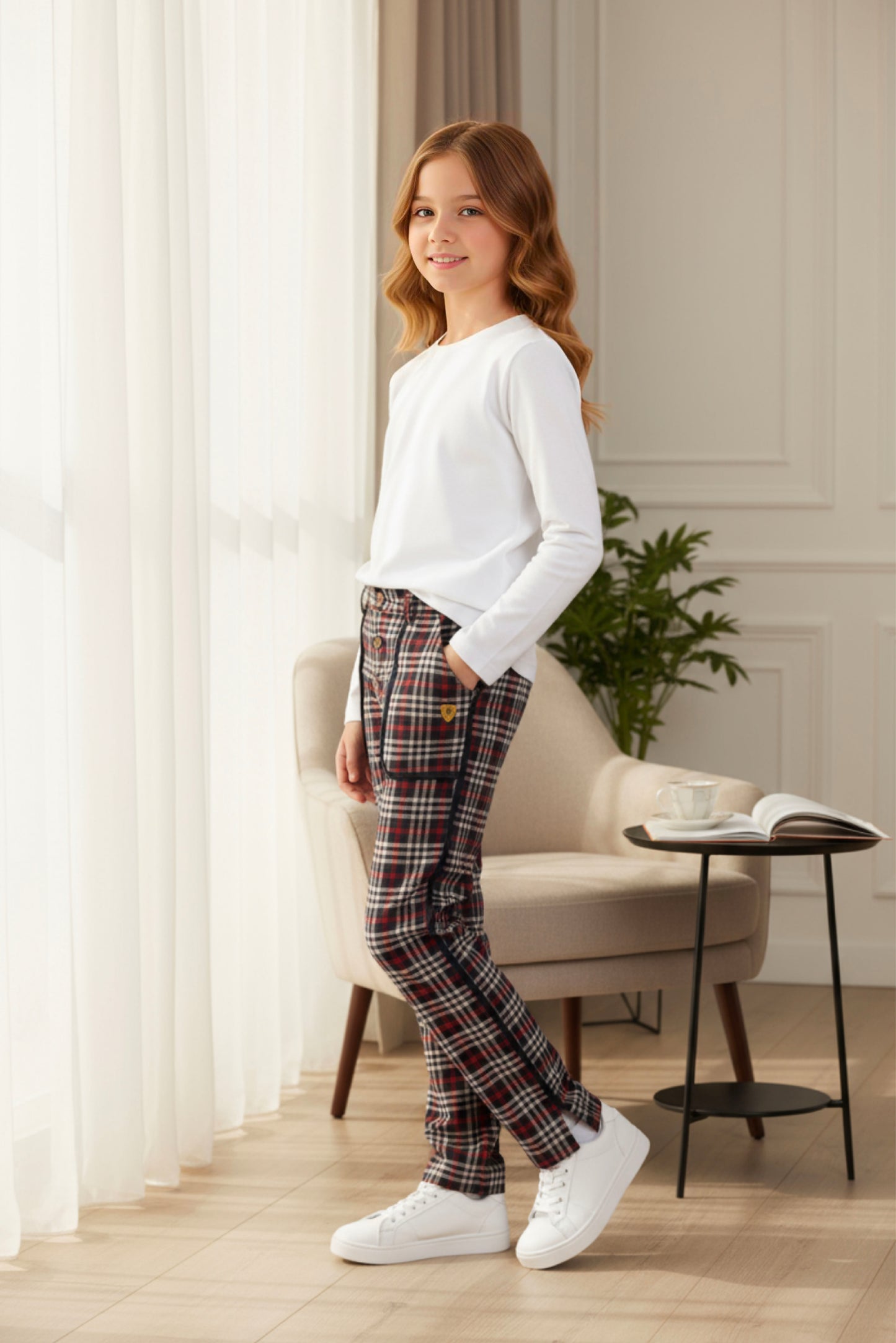 Adaptive Kids Stretch Pants: Elastic Waistband, Full Side Zipper for Easy Undressing