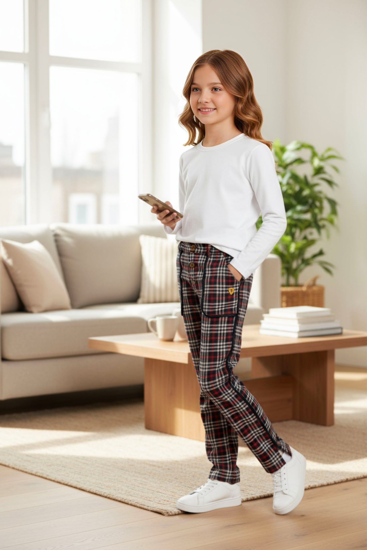 Adaptive Kids Stretch Pants: Elastic Waistband, Full Side Zipper for Easy Undressing