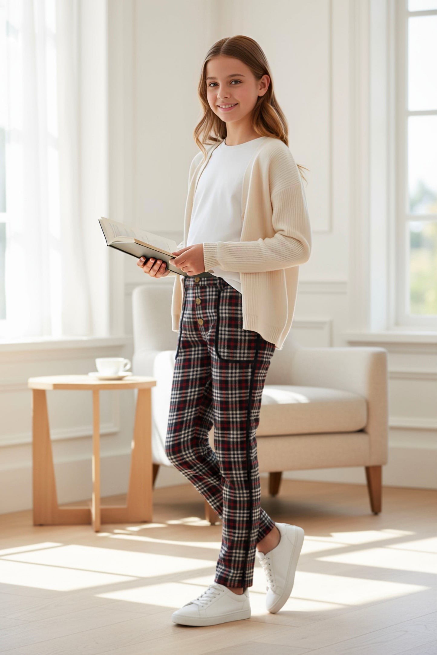 Adaptive Kids Stretch Pants: Elastic Waistband, Full Side Zipper for Easy Undressing