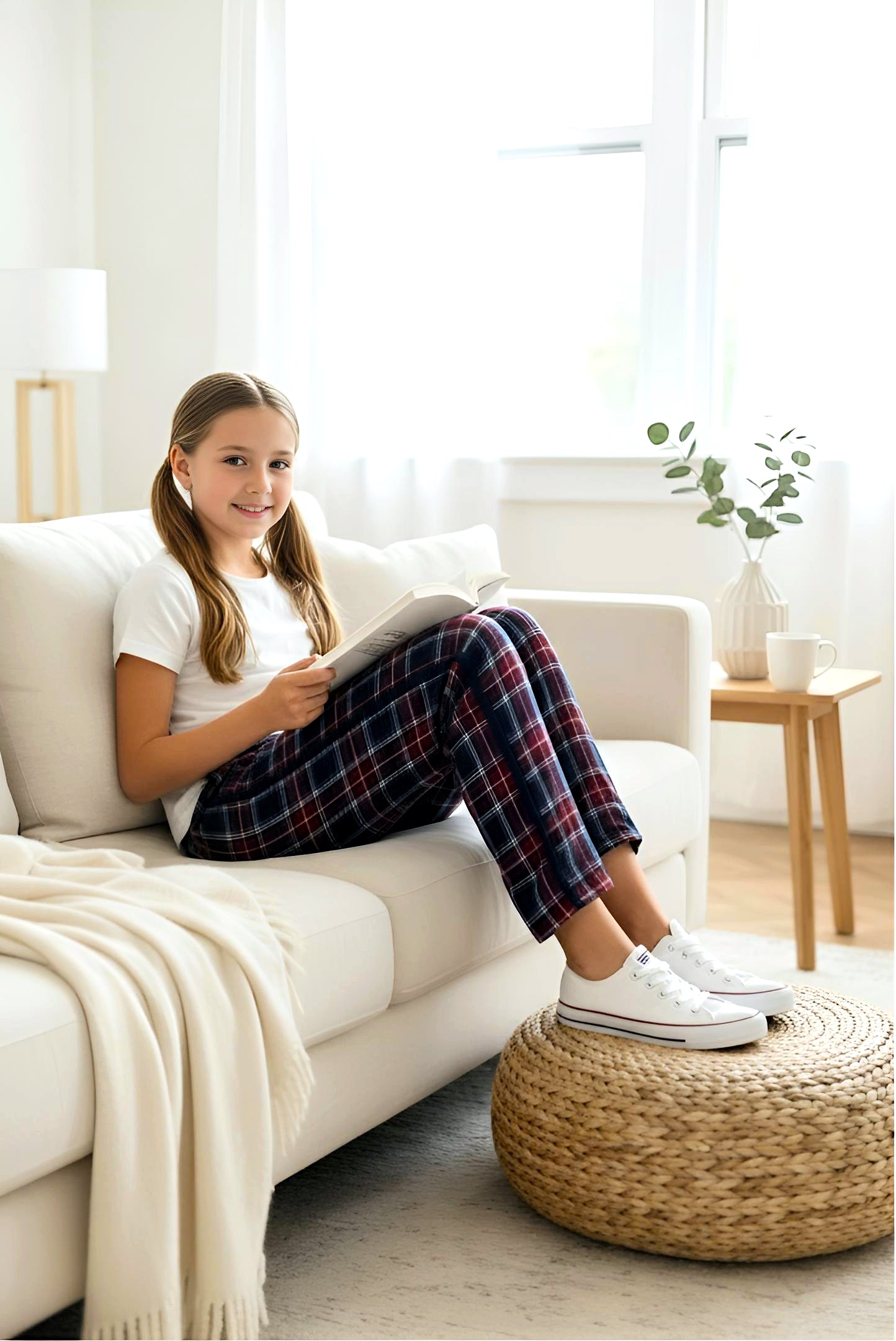 Adaptive Kids Stretch Pants: Elastic Waistband, Full Side Zipper for Easy Undressing