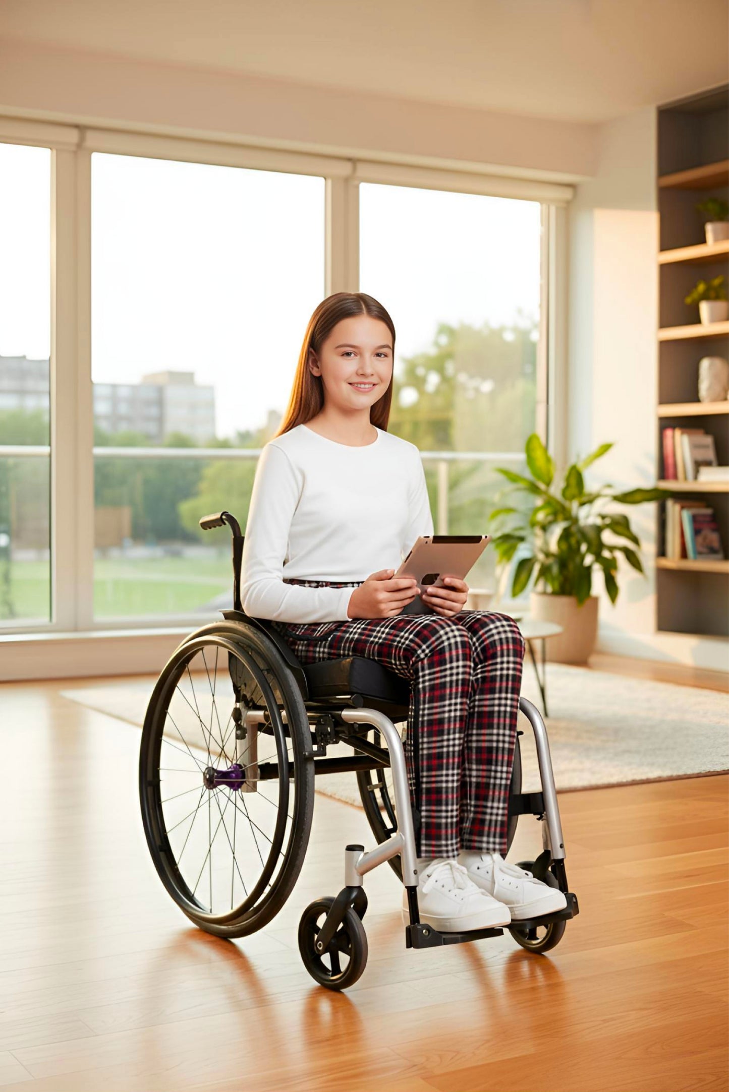 Adaptive Kids Stretch Pants: Elastic Waistband, Full Side Zipper for Easy Undressing