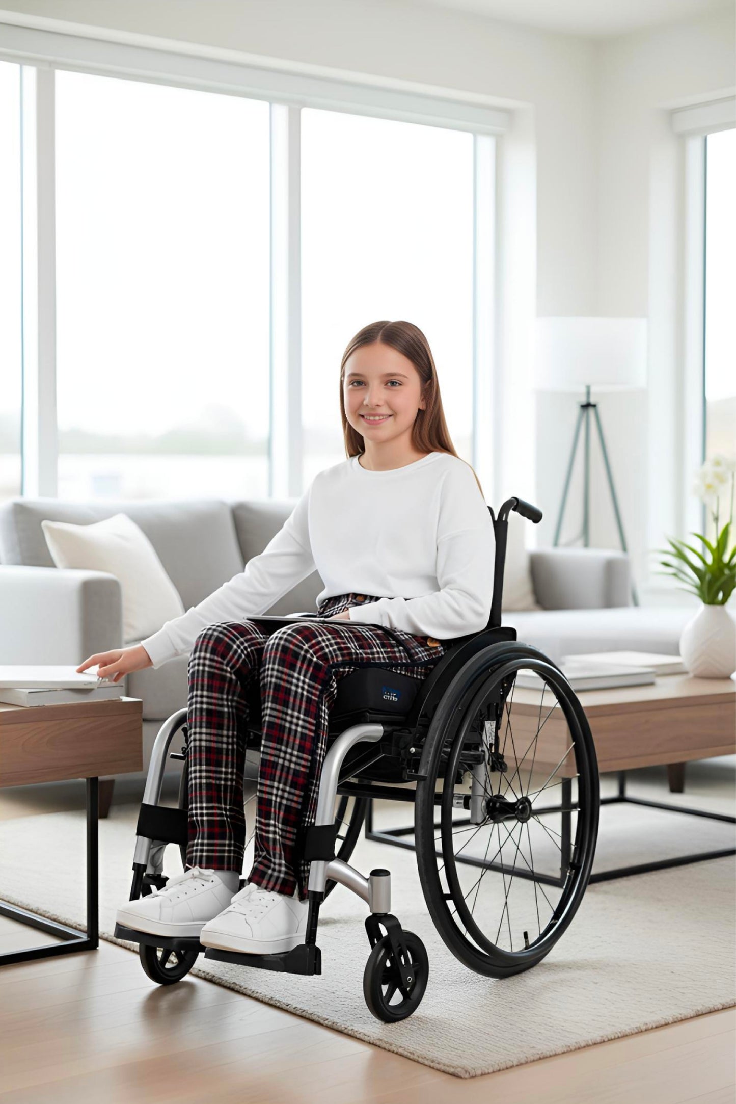 Adaptive Kids Stretch Pants: Elastic Waistband, Full Side Zipper for Easy Undressing