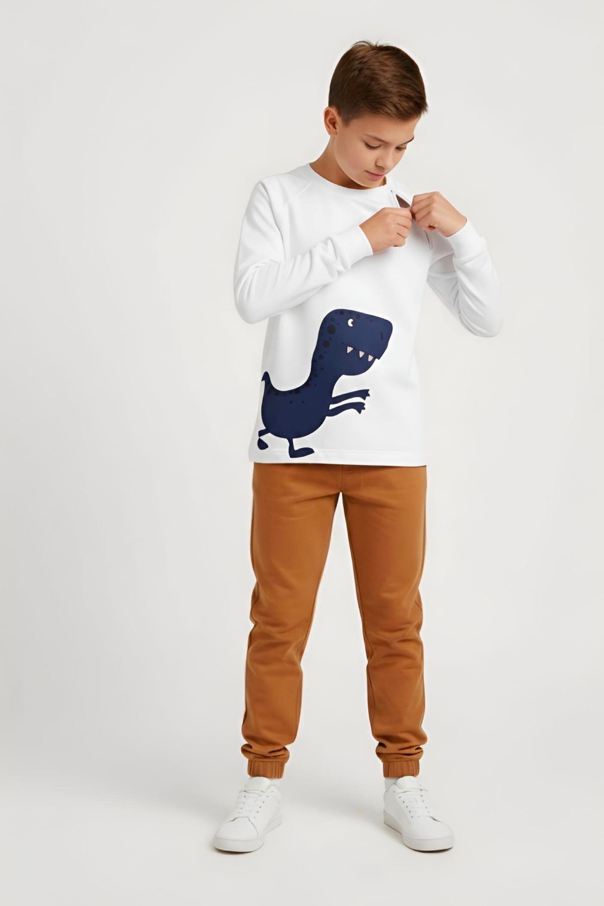 Adaptive Clothing: Dragon Print Kids’ Top with Two Front Neck Zippers