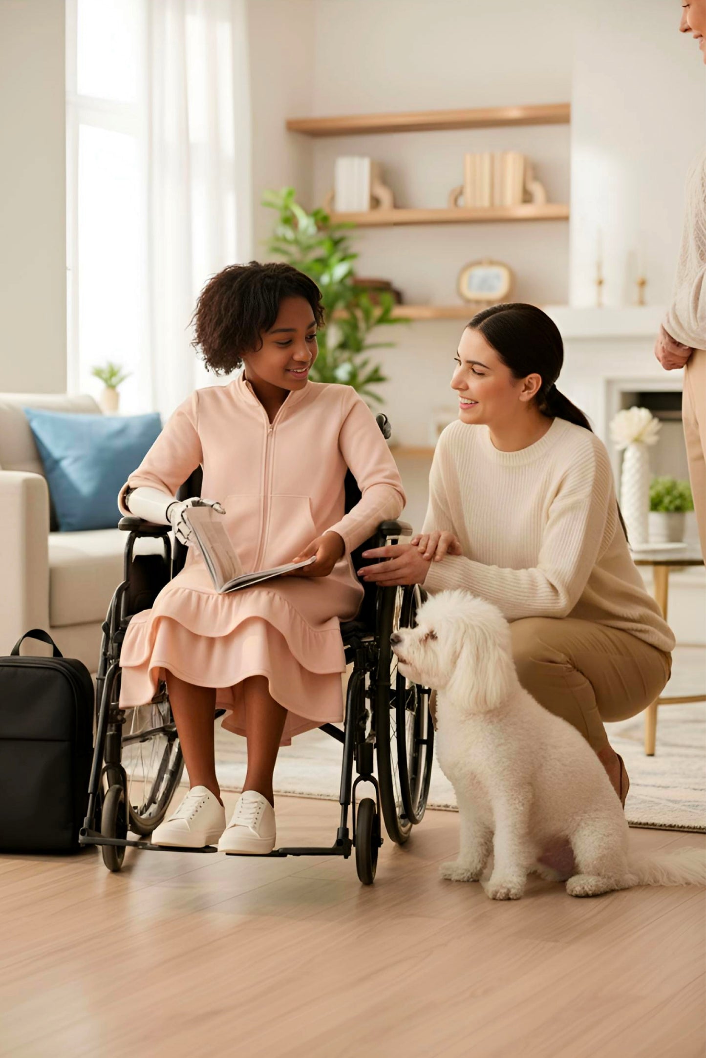 Kids Adaptive Dolman Sweatshirt Dress with Zipper & Cargo Pocket