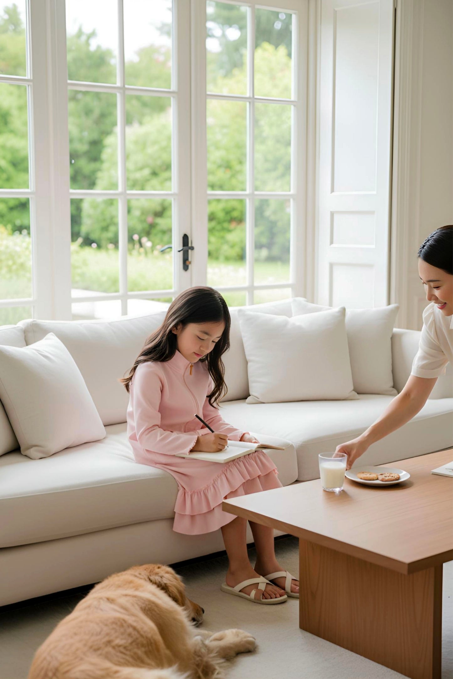 Kids Adaptive Dolman Sweatshirt Dress with Zipper & Cargo Pocket