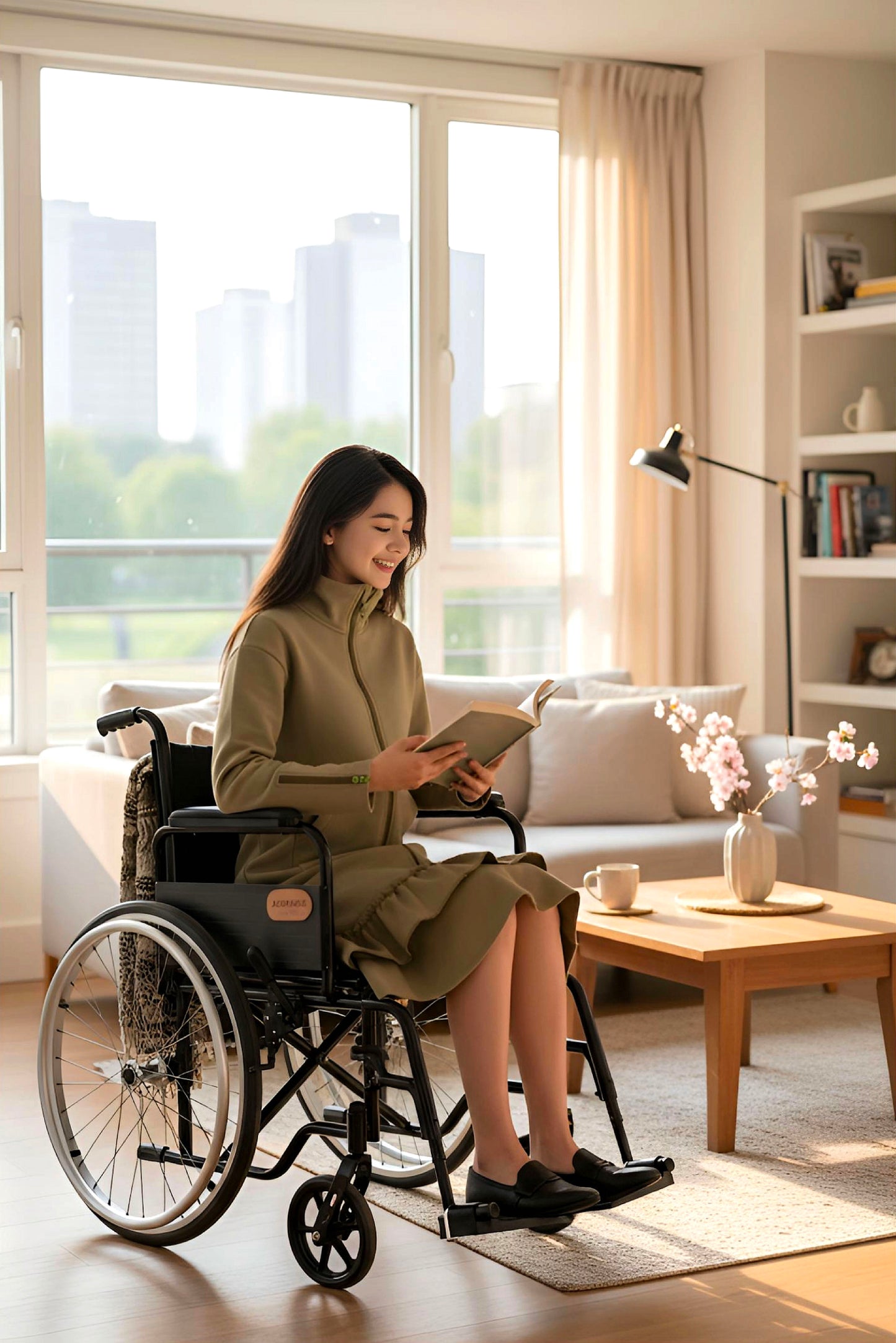 Kids Adaptive Dolman Sweatshirt Dress with Zipper & Cargo Pocket