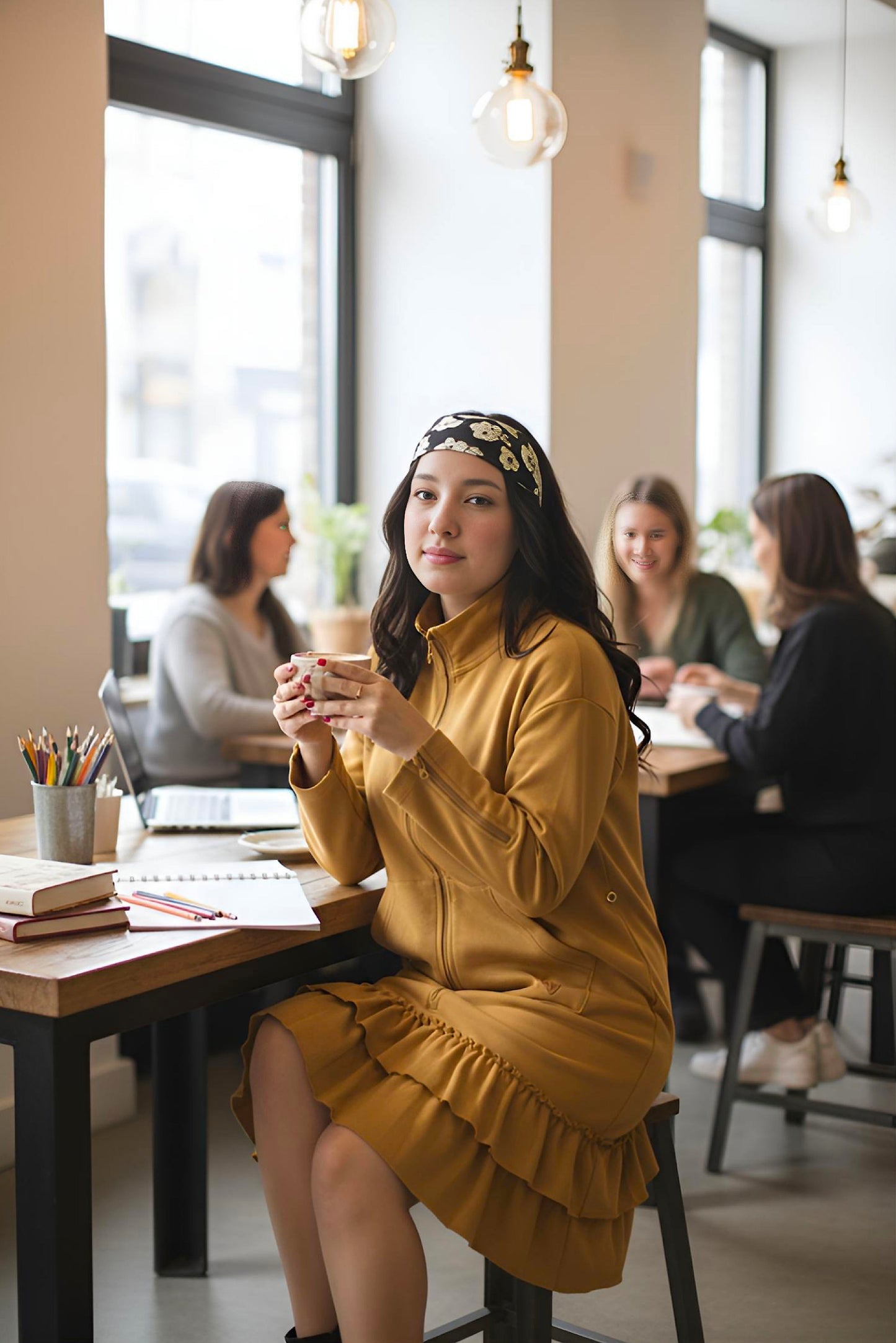 Kids Adaptive Dolman Sweatshirt Dress with Zipper & Cargo Pocket