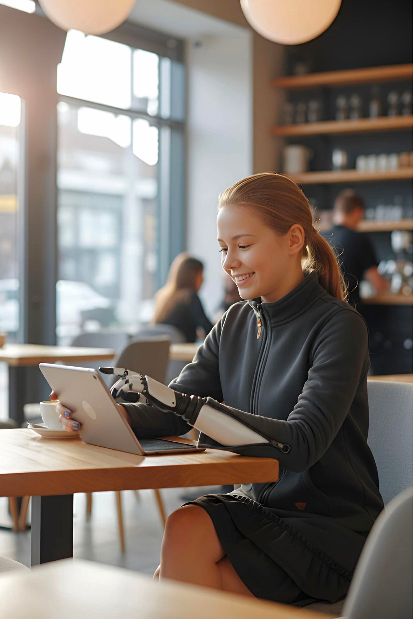 Kids Adaptive Dolman Sweatshirt Dress with Zipper & Cargo Pocket