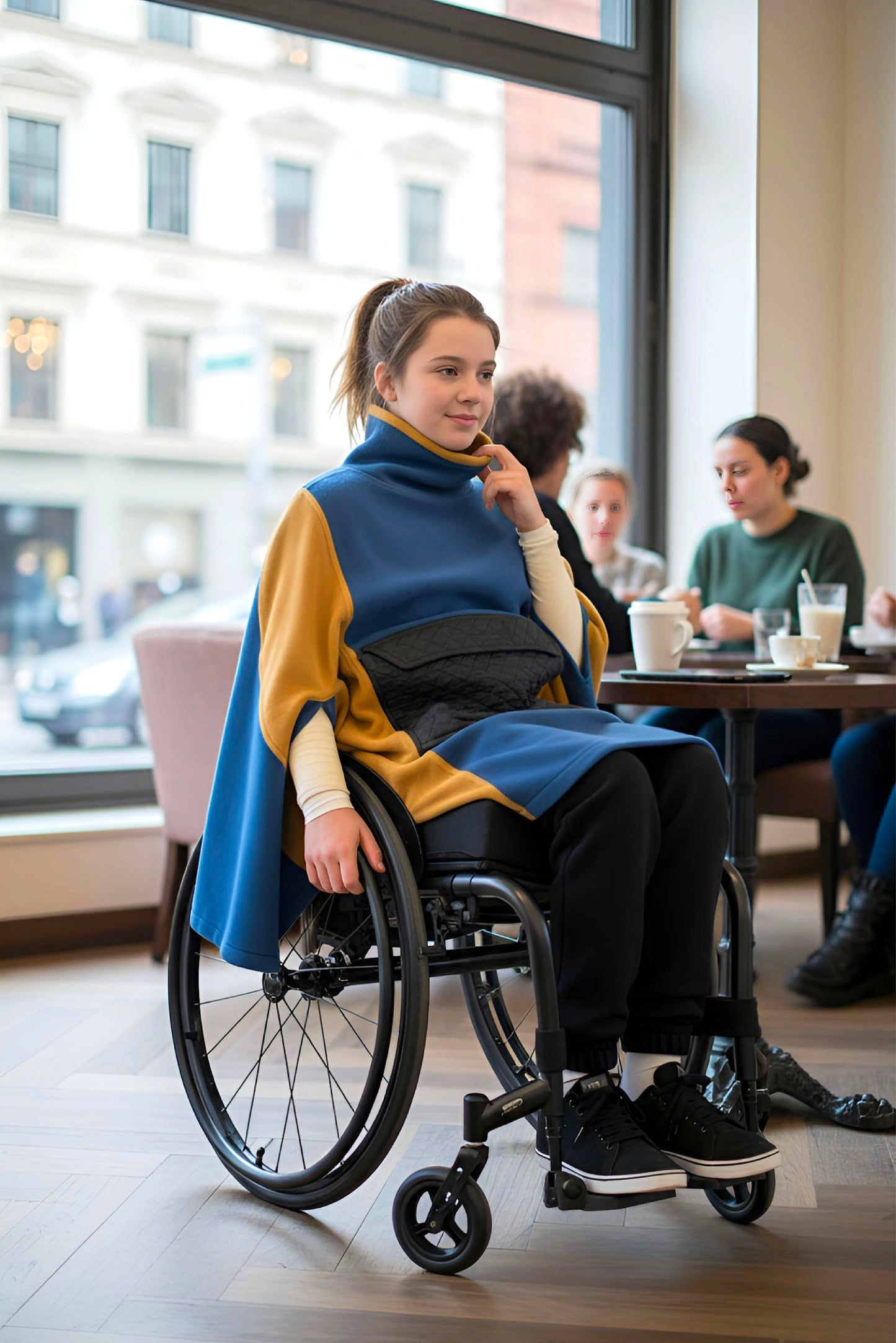 Easy-Wear Adaptive Unisex Poncho for Kids and Teens