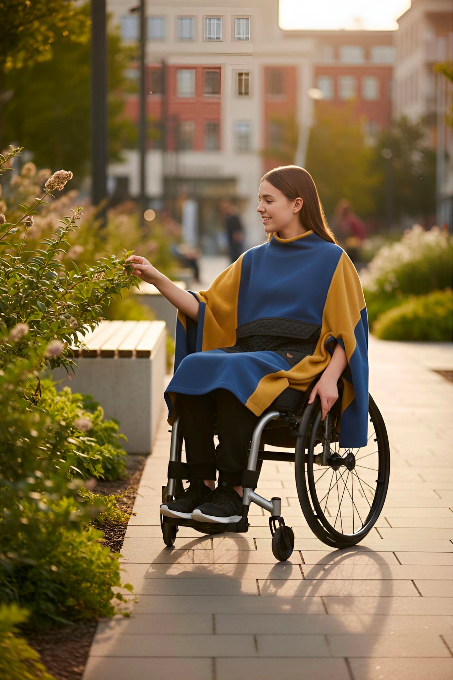 Easy-Wear Adaptive Unisex Poncho for Kids and Teens