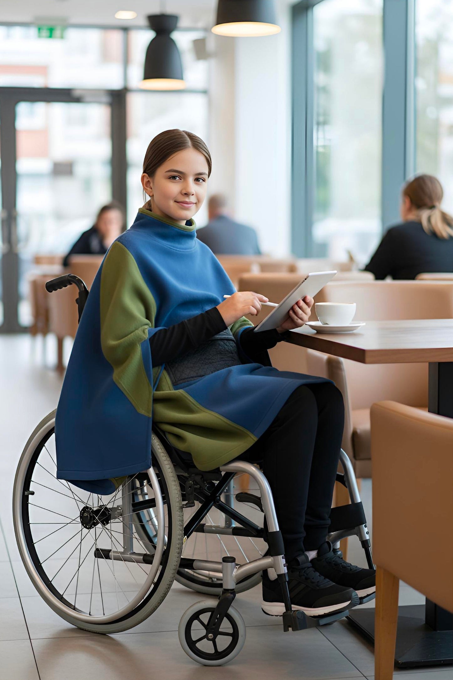 Easy-Wear Adaptive Unisex Poncho for Kids and Teens