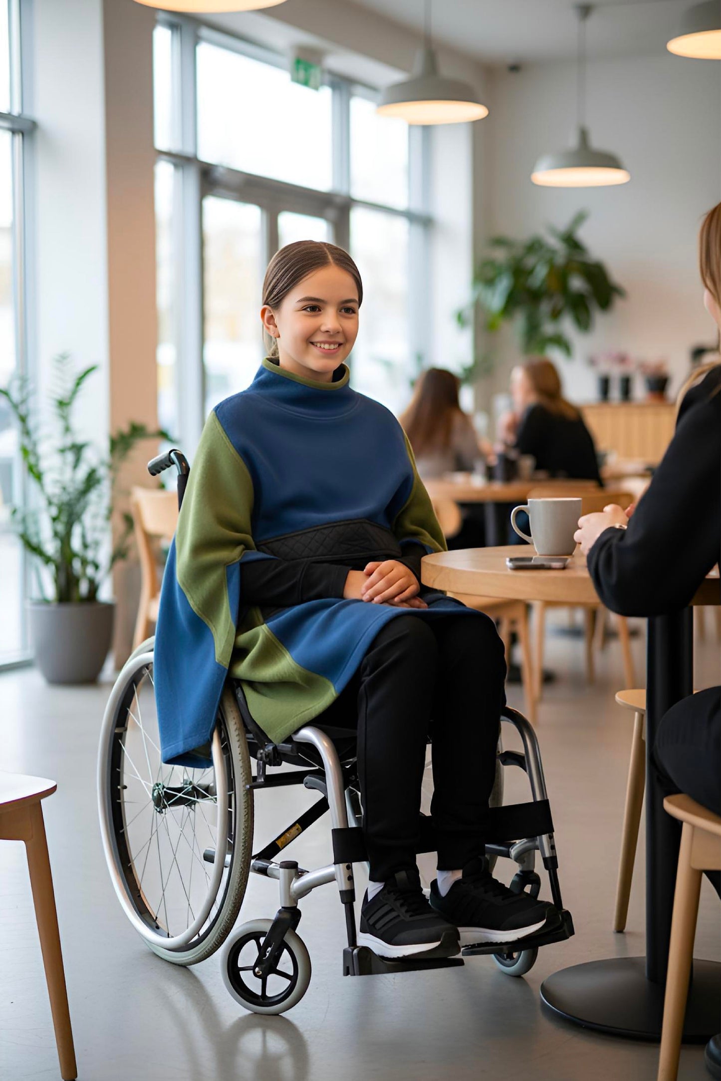 Easy-Wear Adaptive Unisex Poncho for Kids and Teens