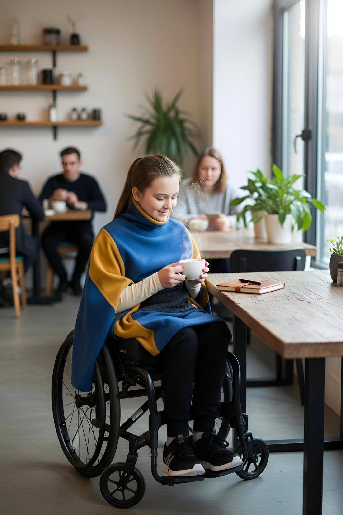 Easy-Wear Adaptive Unisex Poncho for Kids and Teens