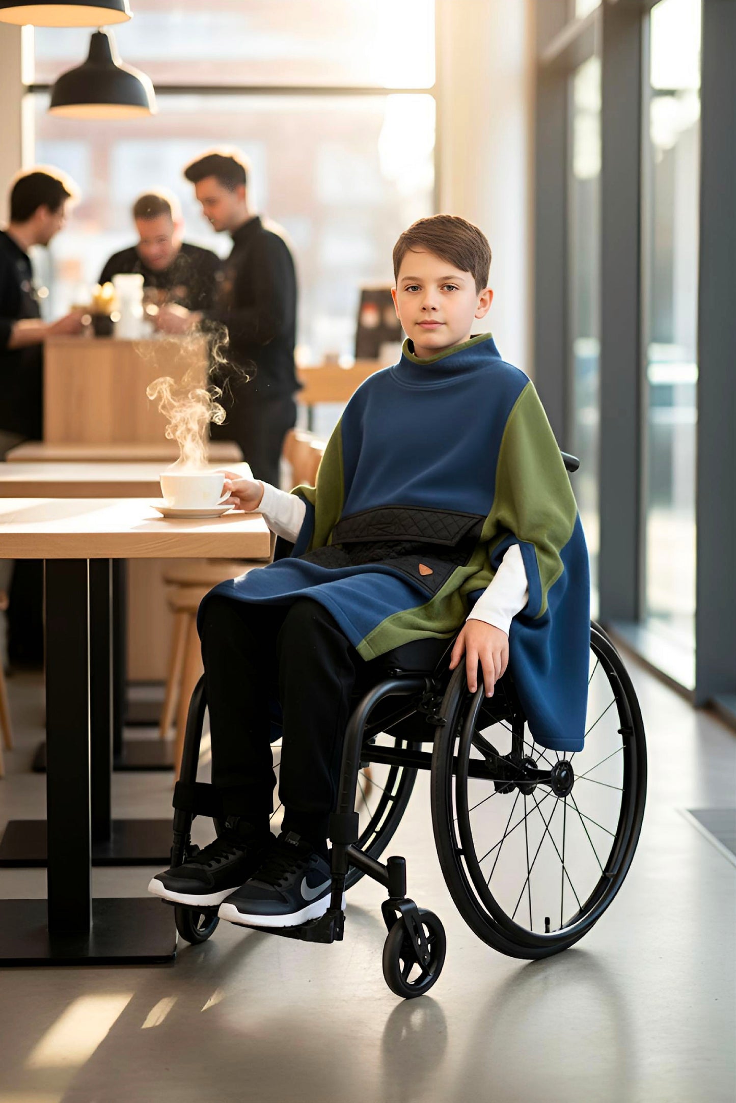 Easy-Wear Adaptive Unisex Poncho for Kids and Teens