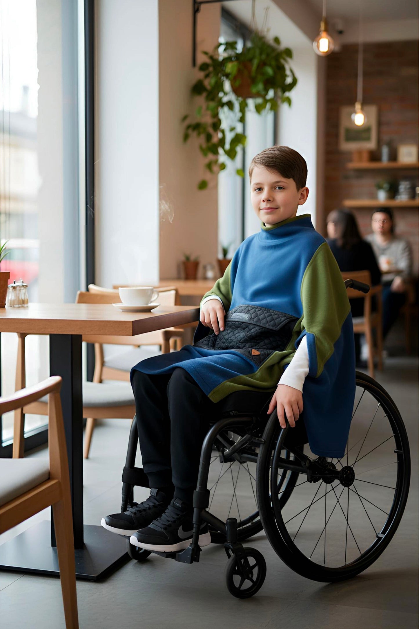 Easy-Wear Adaptive Unisex Poncho for Kids and Teens