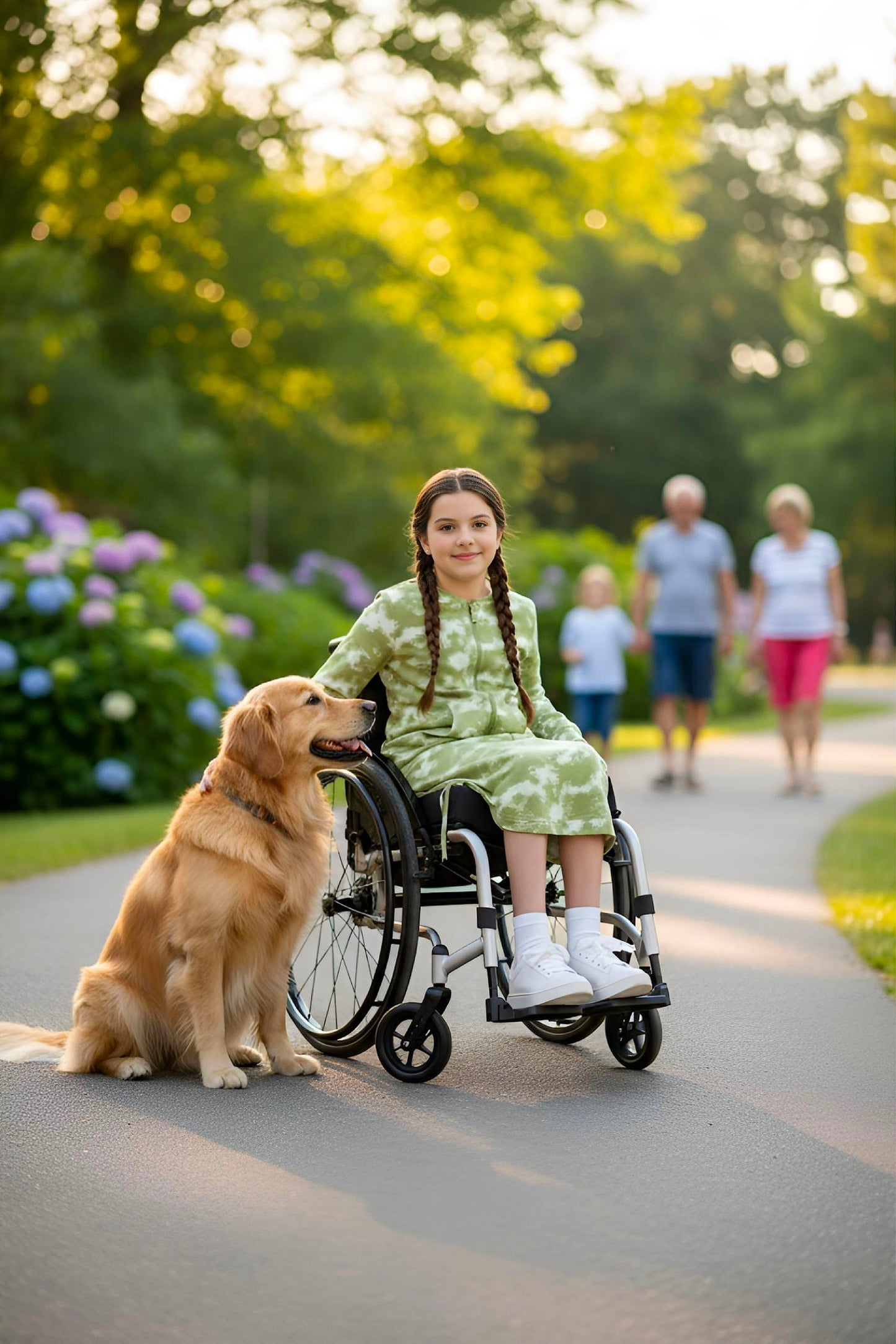Adaptive Kids Tie-Dye Sweatshirt Dress, Front Zipper and Easy-Undressing Sleeves